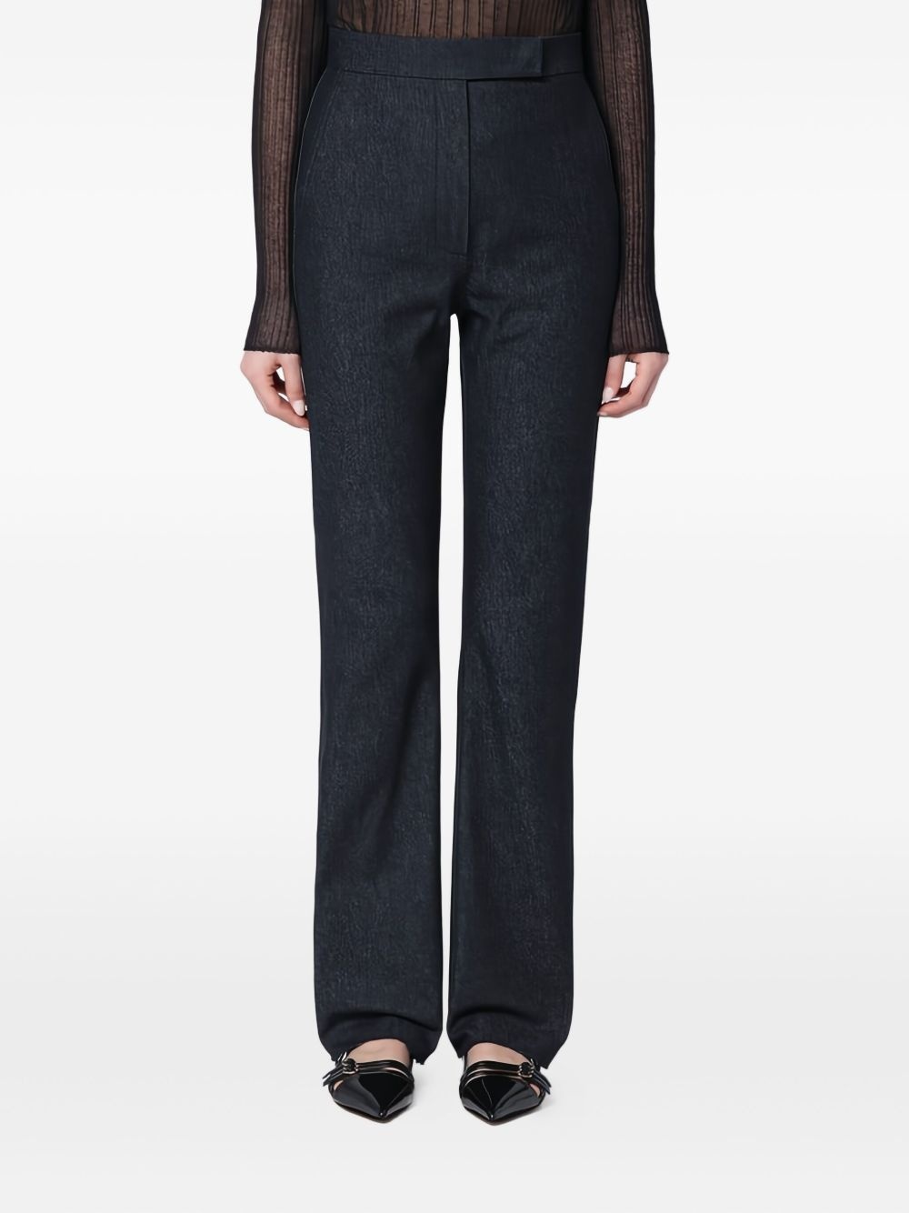 cotton straight-leg trousers - 2