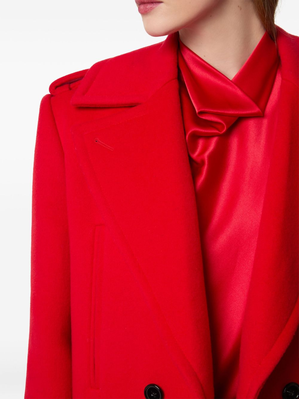 double-breasted wool coat - 5