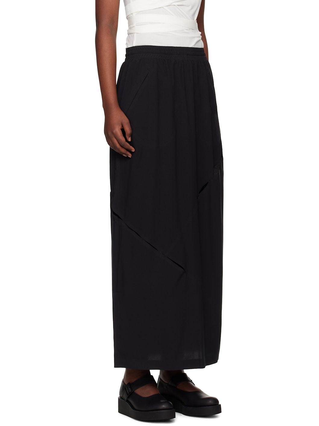 Black Slit Maxi Skirt - 2