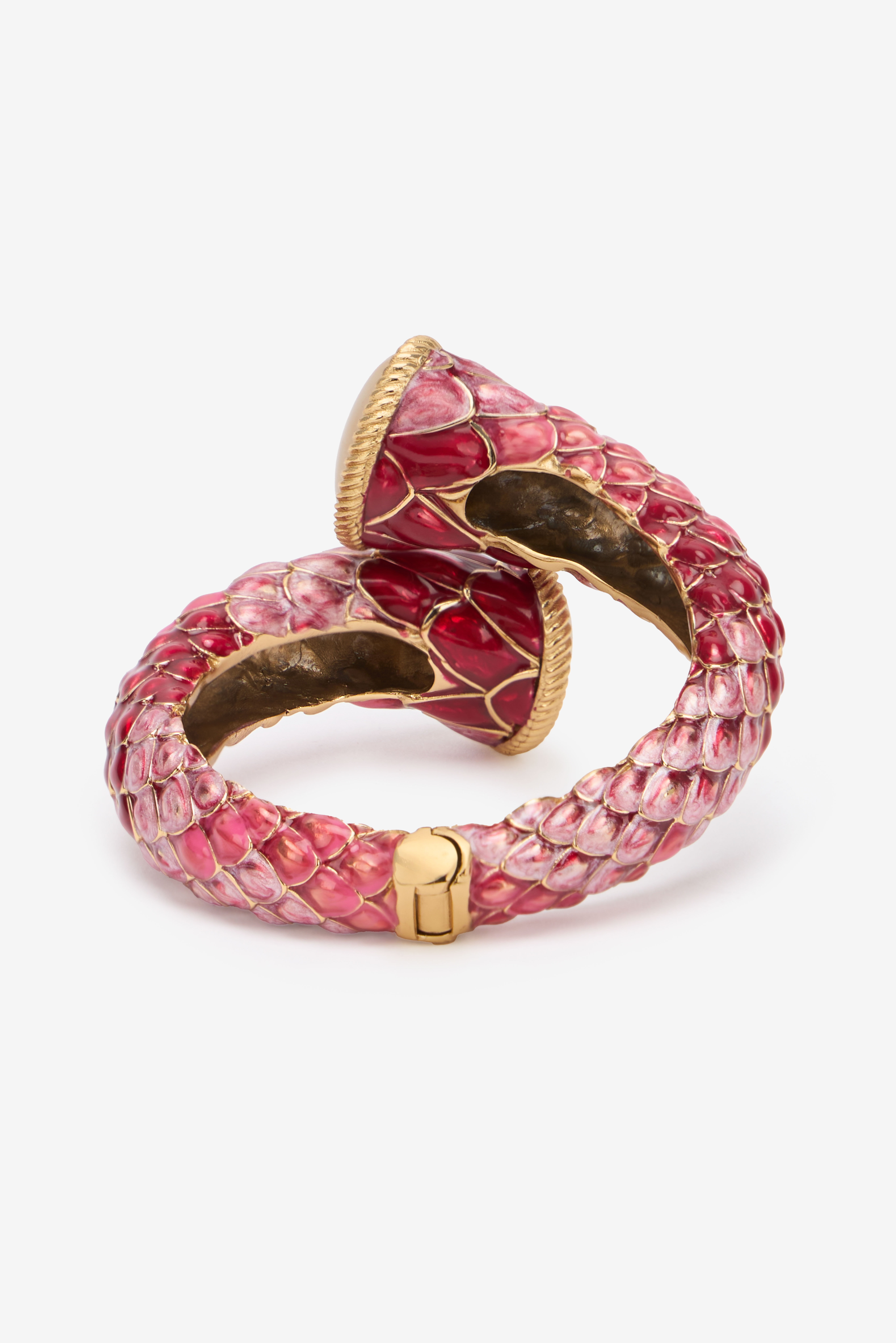 Pink Enameled Scales Wrap Bracelet - 3