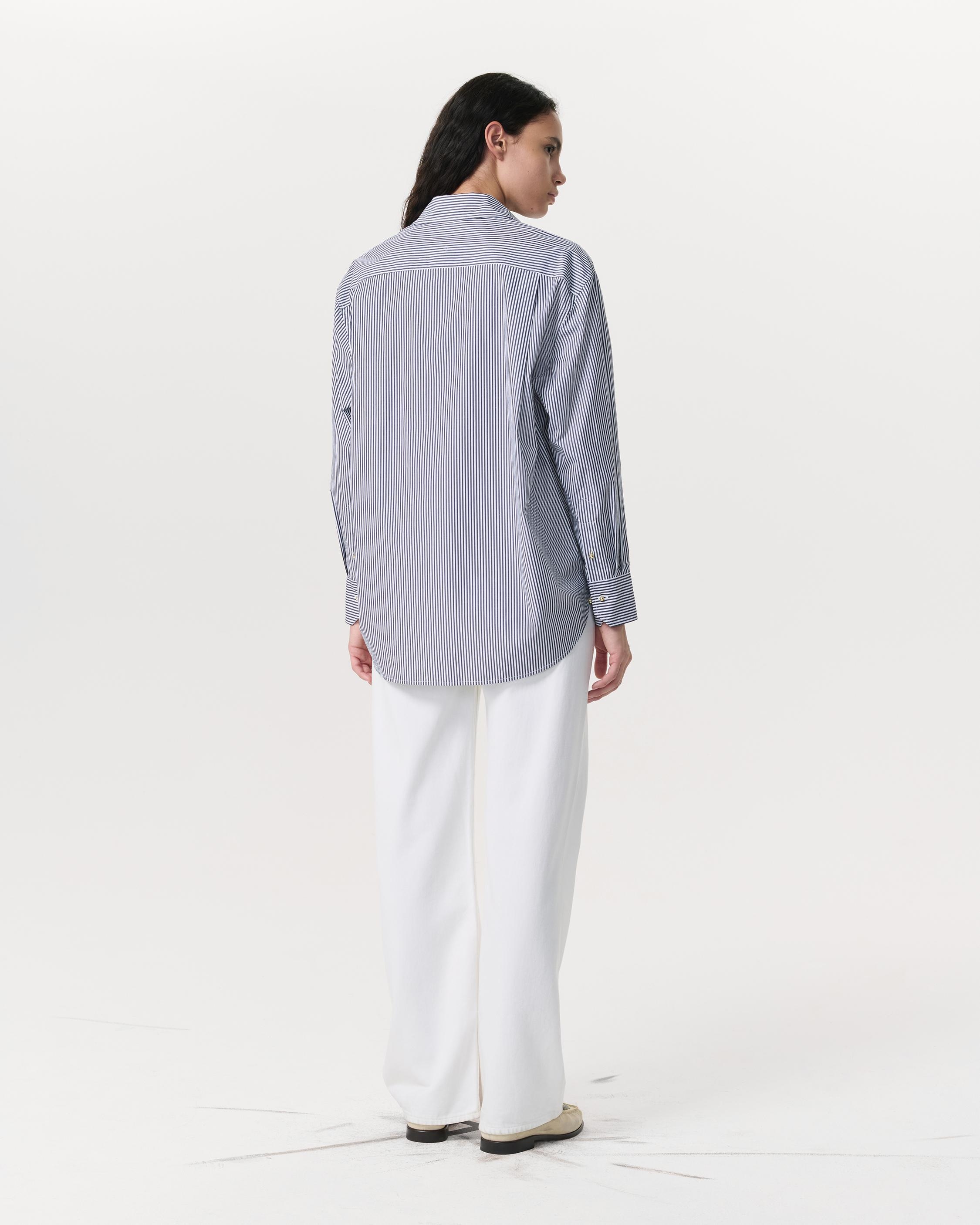 Jessica Striped Cotton-Blend Poplin Shirt - 5