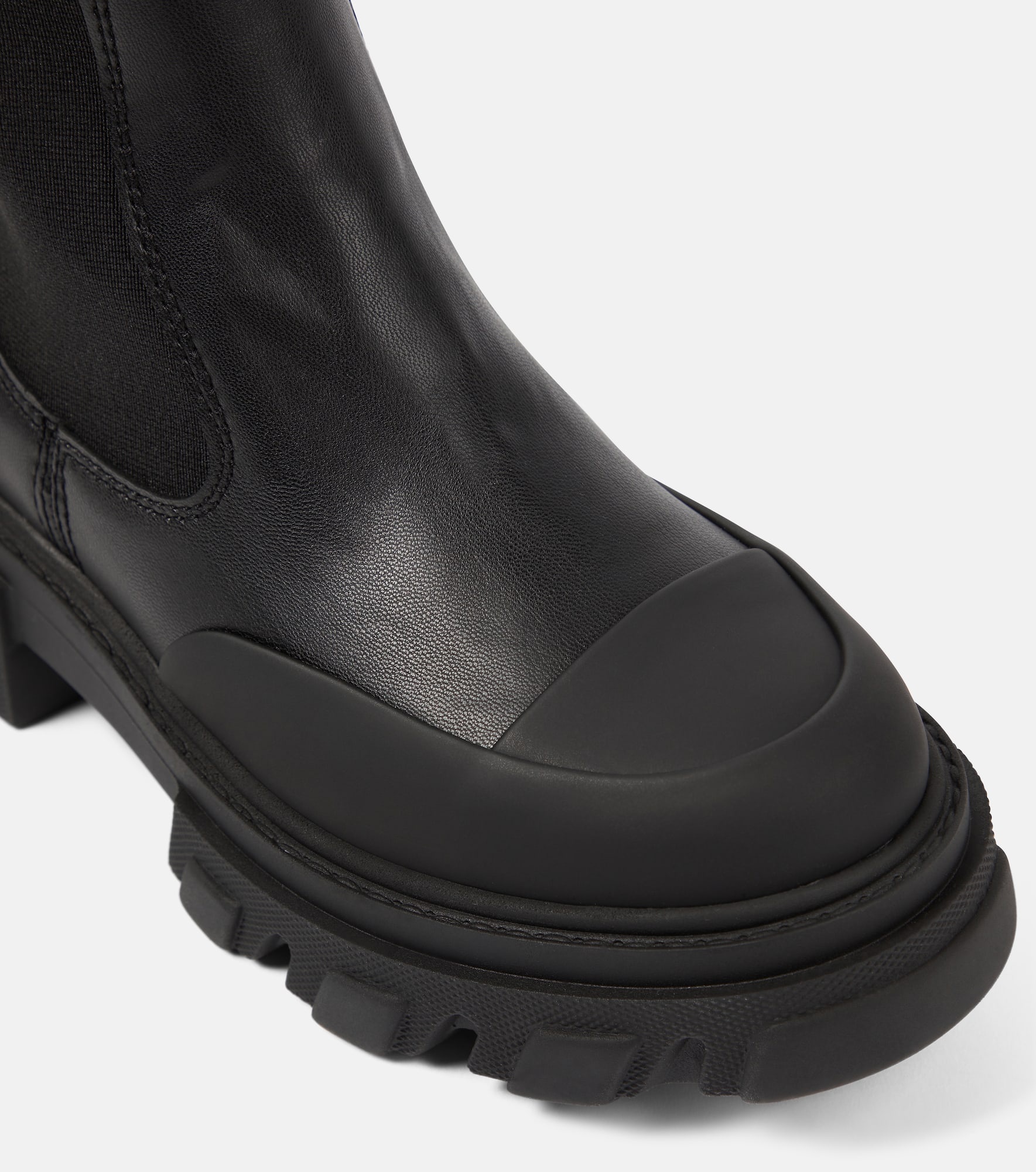 Black Stitch faux-leather Chelsea boots - 6