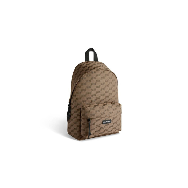 BALENCIAGA Men's Signature Medium Backpack Bb Monogram Jacquard Canvas in Beige outlook