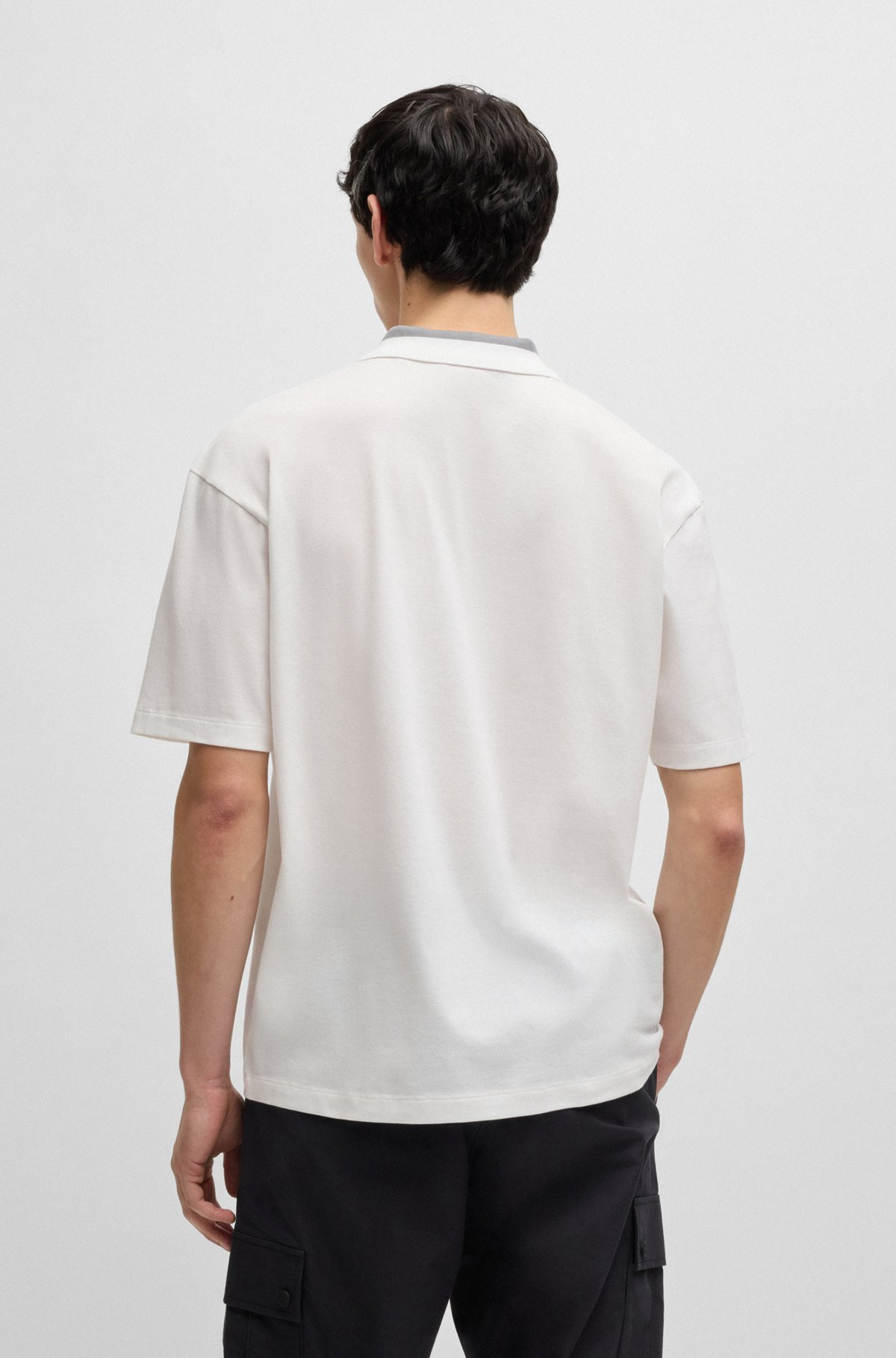 HUGO X RB STRETCH-COTTON POLO SHIRT WITH CARBON STEALTH LOGO - 5