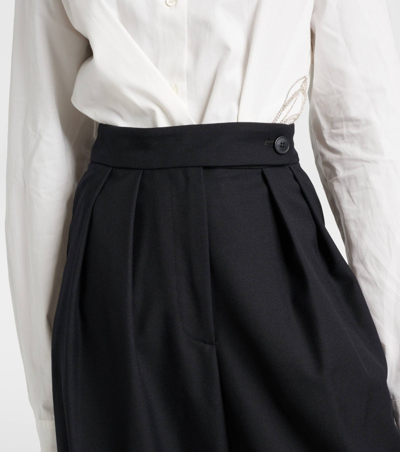 Pleated wool wide-leg pants 4