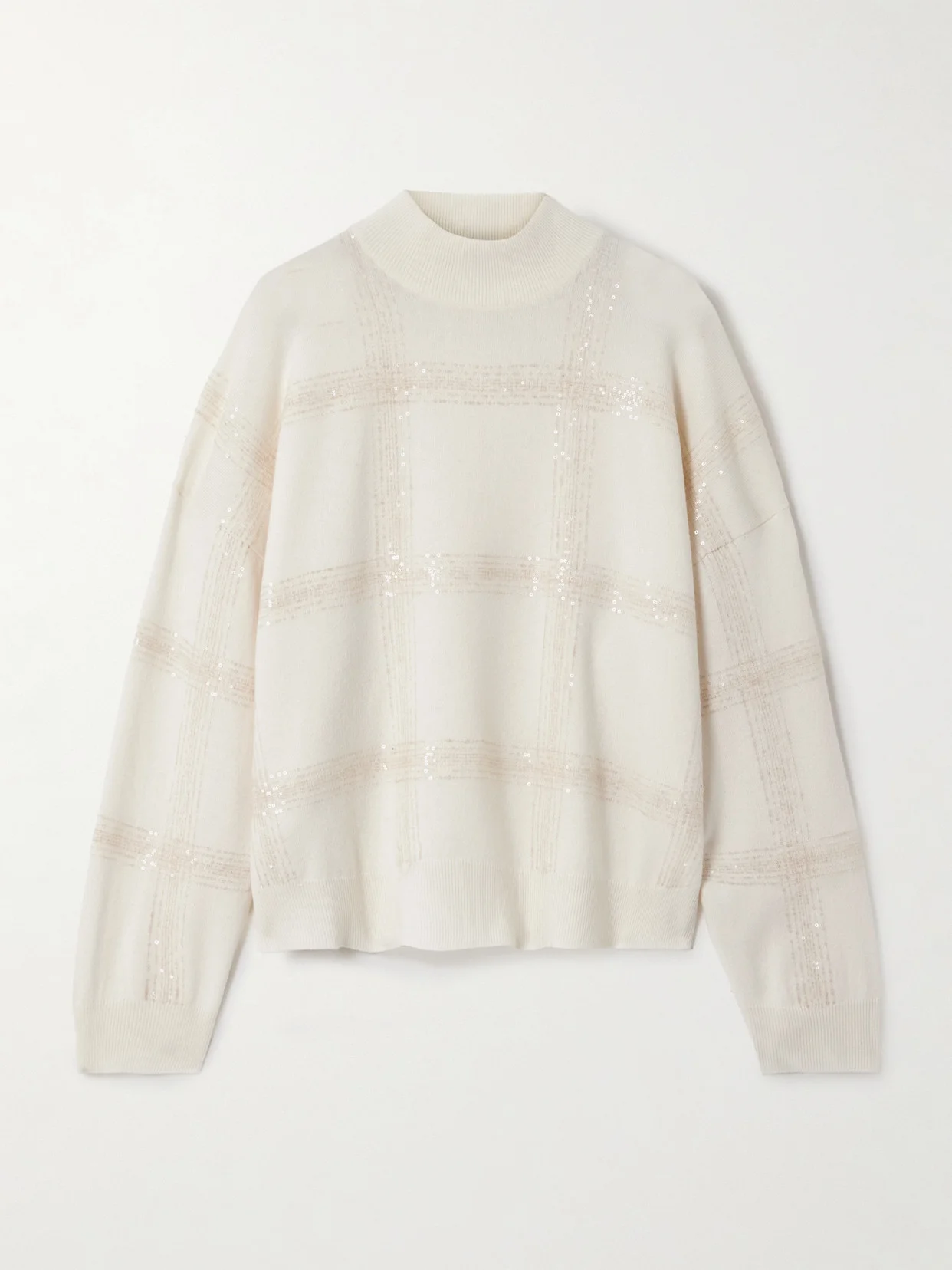 Sequin-embellished Wool, Cashmere And Silk-blend Sweater - 1