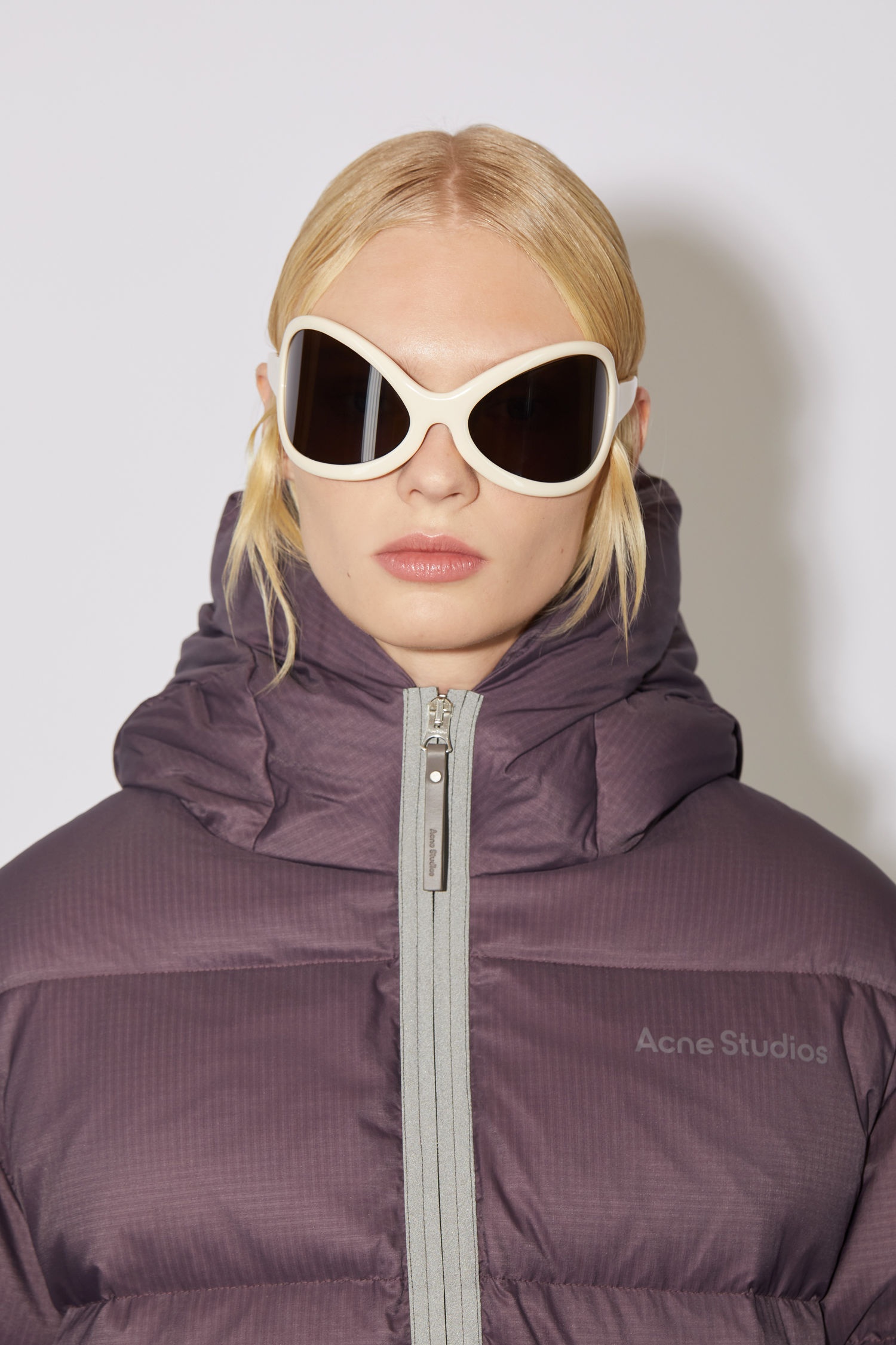 Hooded puffer coat - Mauve purple - 8