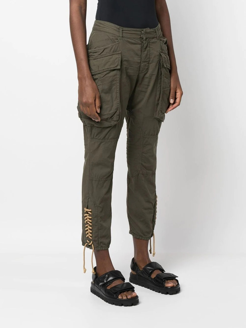 lace-up slim-fit trousers 3