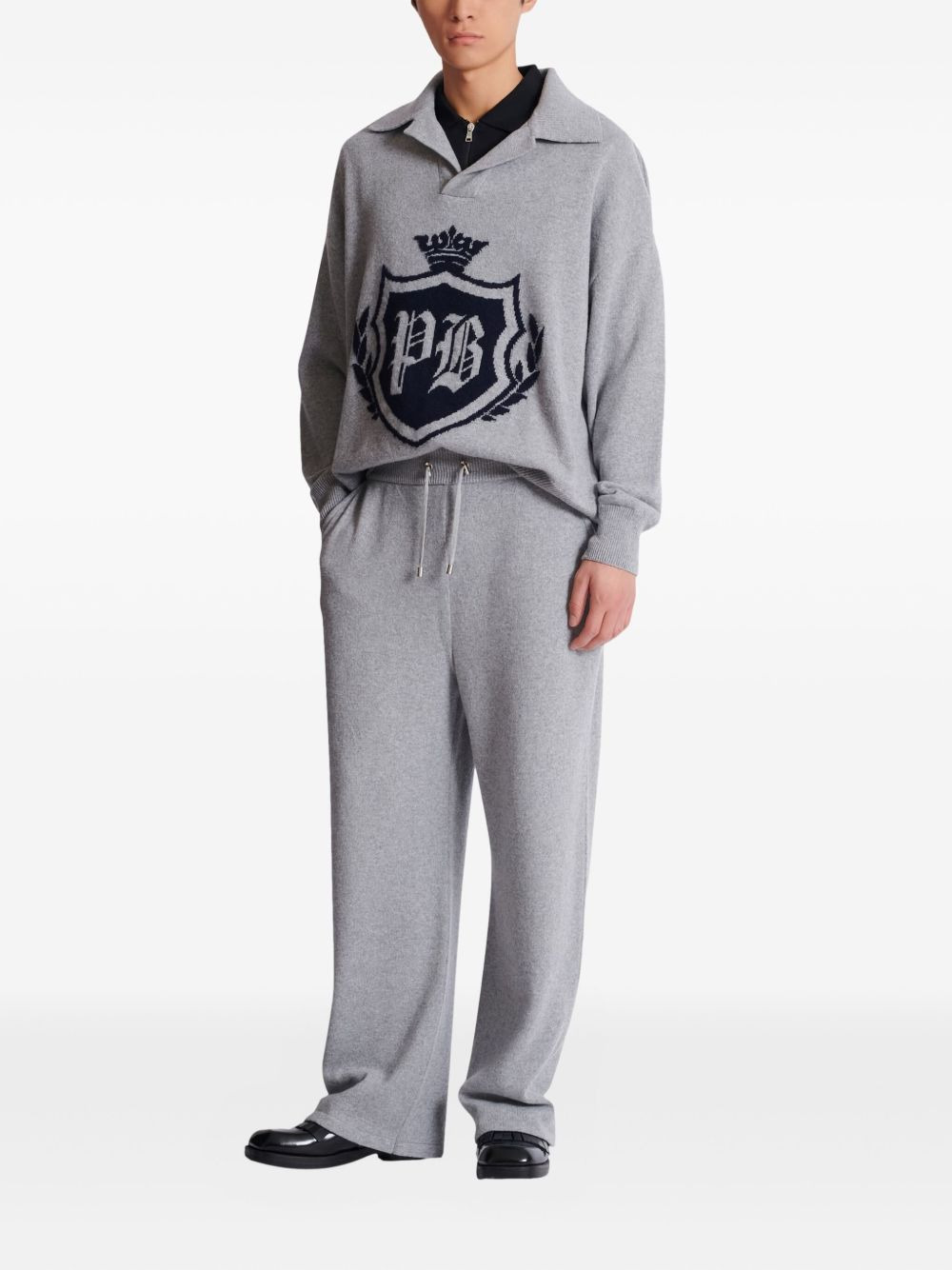 recycled cashmere-wool blend track pants - 2