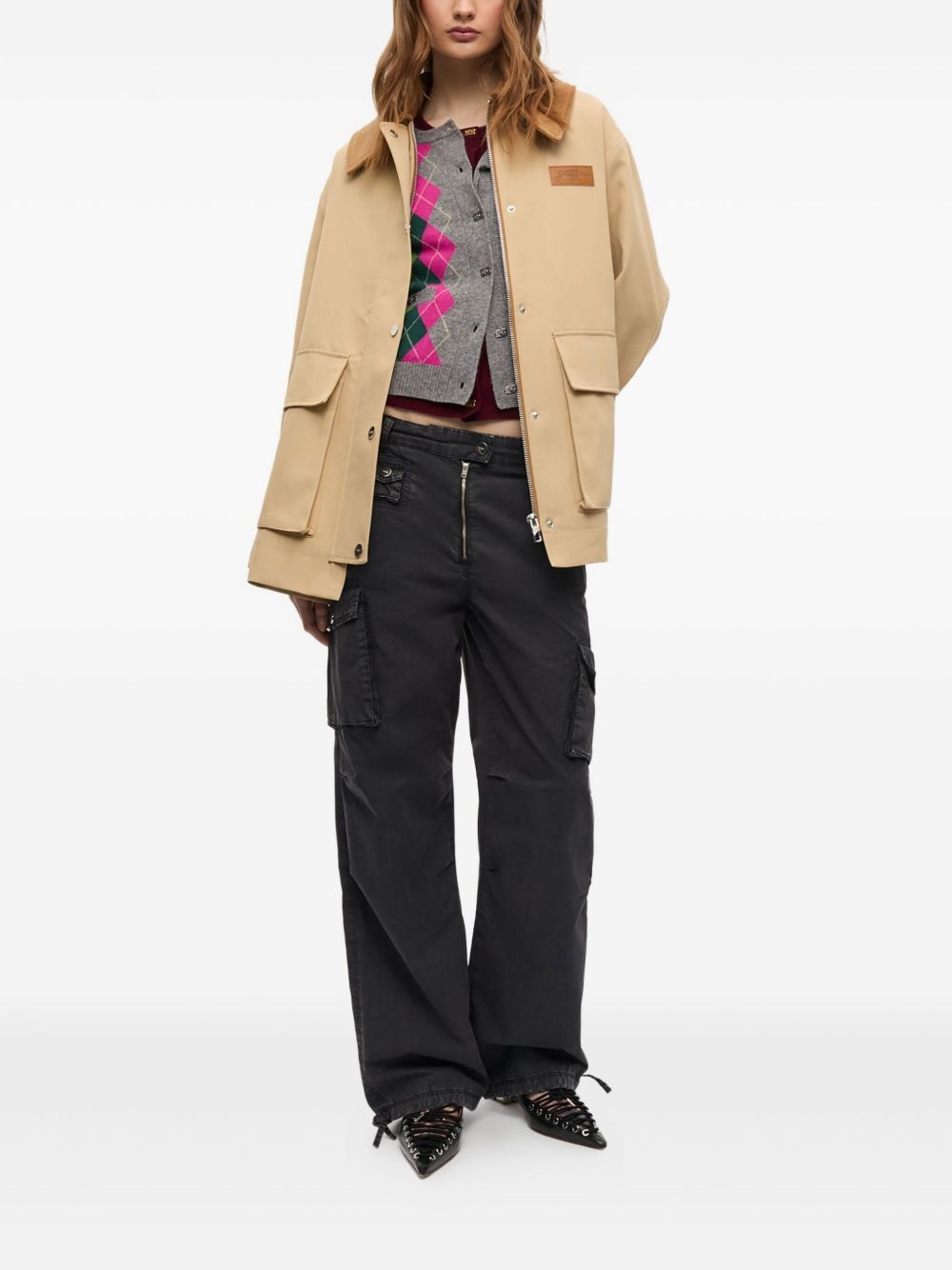 corduroy-collar utility jacket - 2