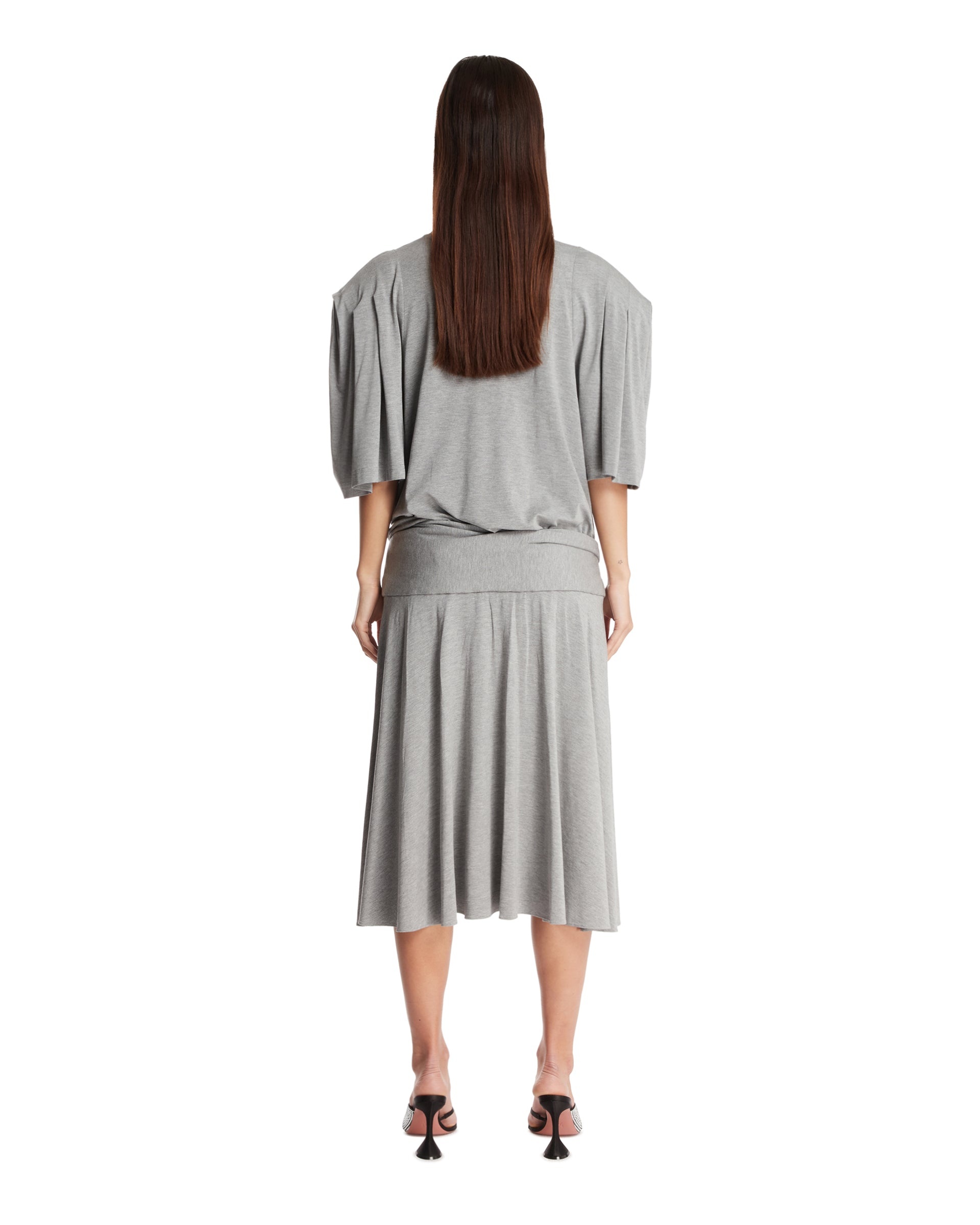 Gray Cotton Midi Dress - 3
