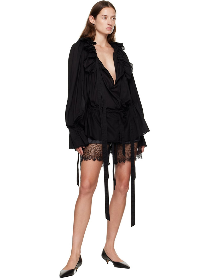 Ann Demeulemeester Black Ruffled Minidress outlook