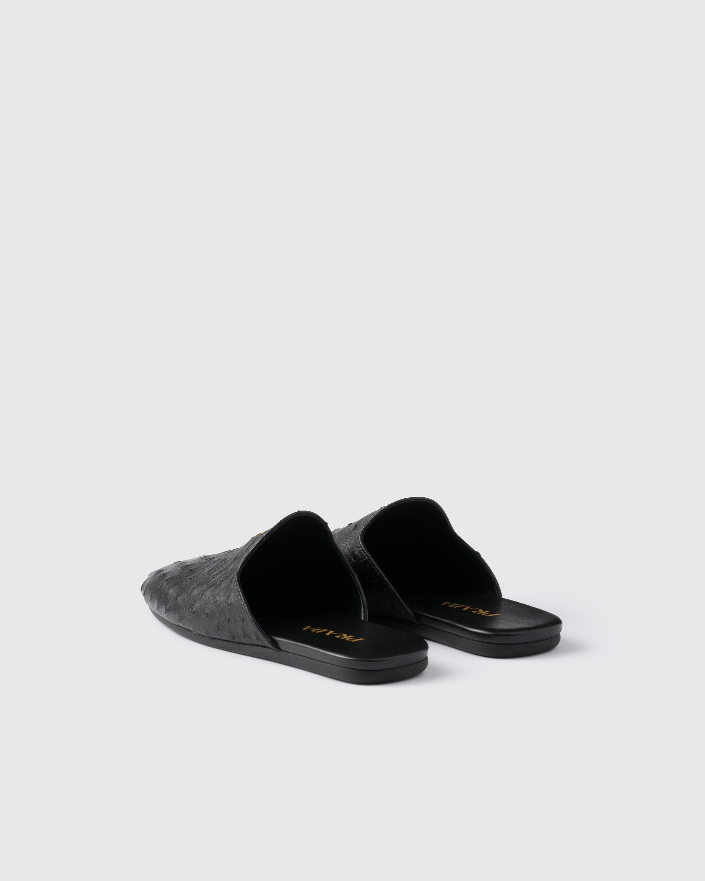 Ostrich leather mules - 4
