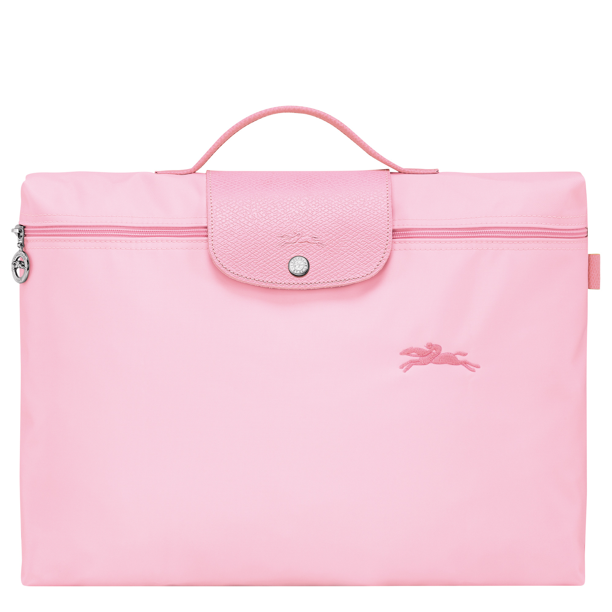 Le Pliage Green Pouch with handle Pink - Recycled canvas