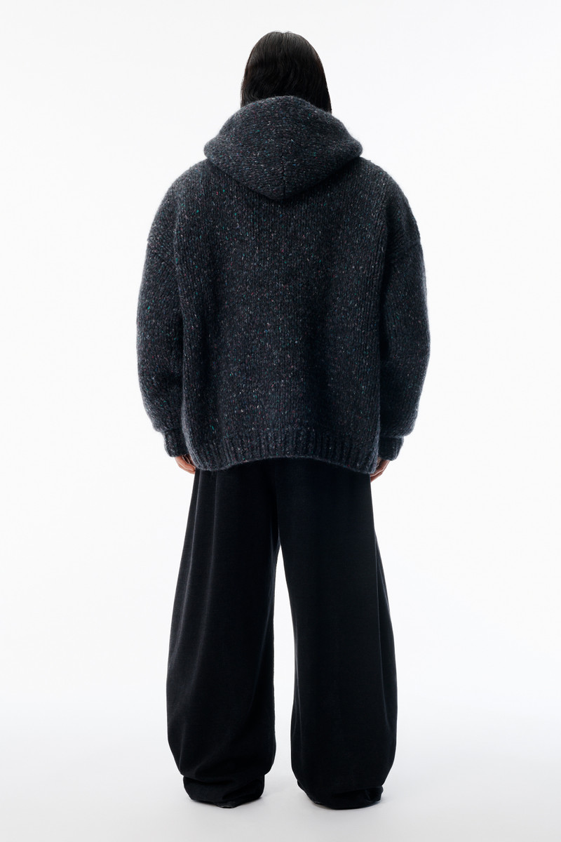 Black Oversized Hoodie with Hand-Crochet Logo 4