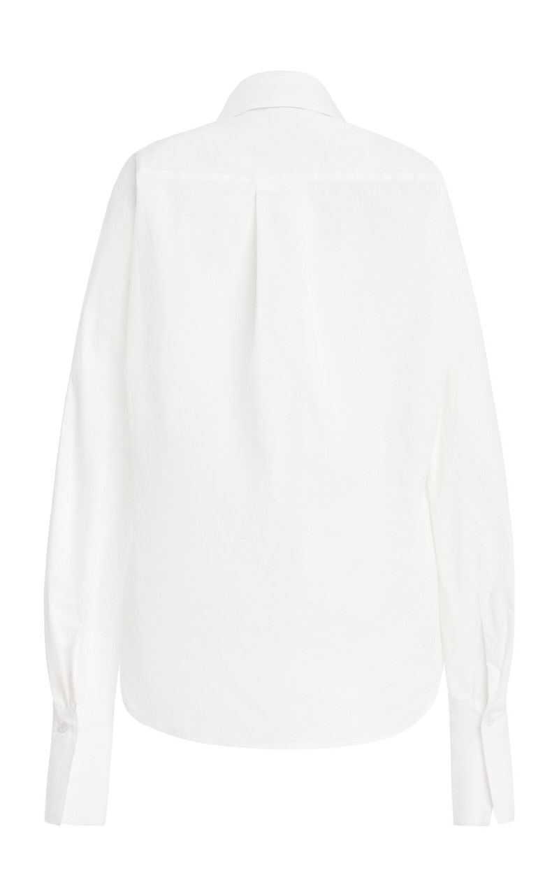 Tie-Detailed Cotton Shirt Dress white 3