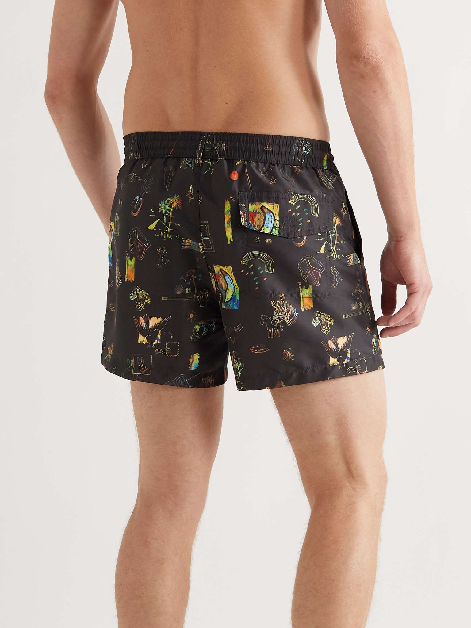 Mid-Length Printed Swim Shorts - 3