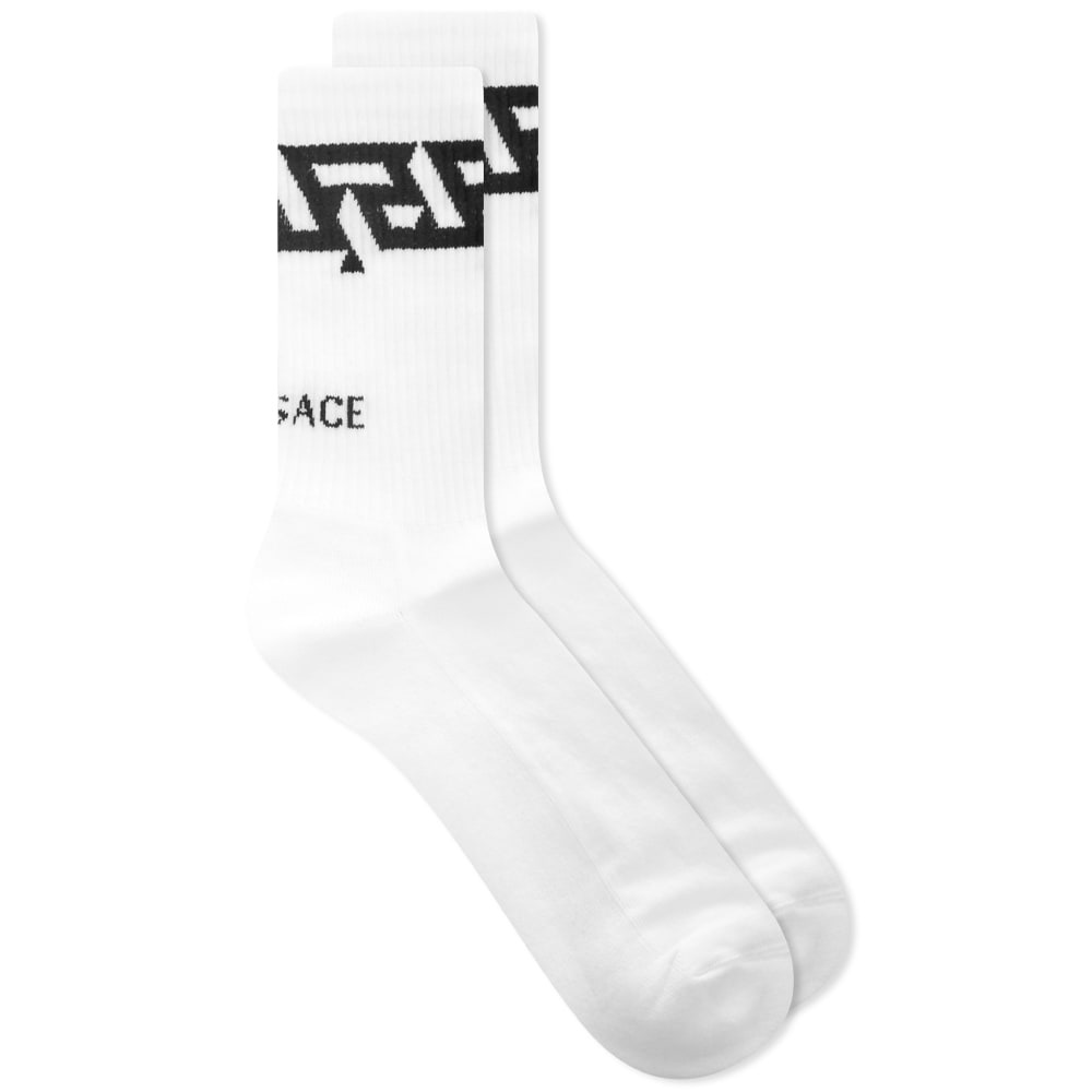 Versace Geometric Greek Band Sport Sock - 1