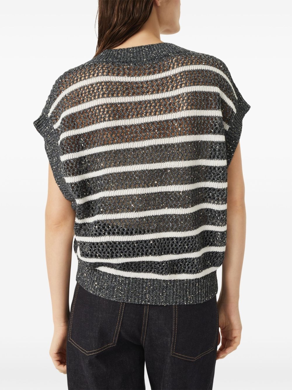 sequin-embellished vest - 4