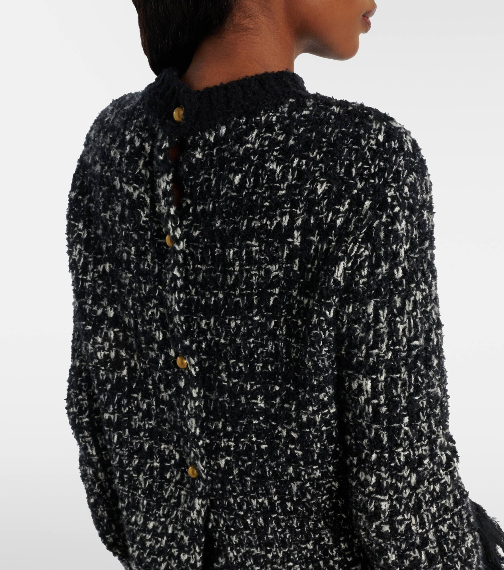Fringed wool-blend cardigan - 6