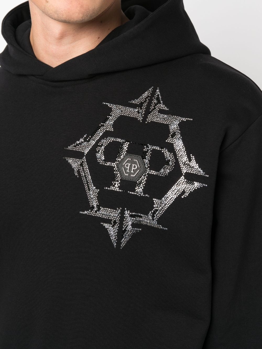 Chrome rhinestone-embellished hoodie - 5