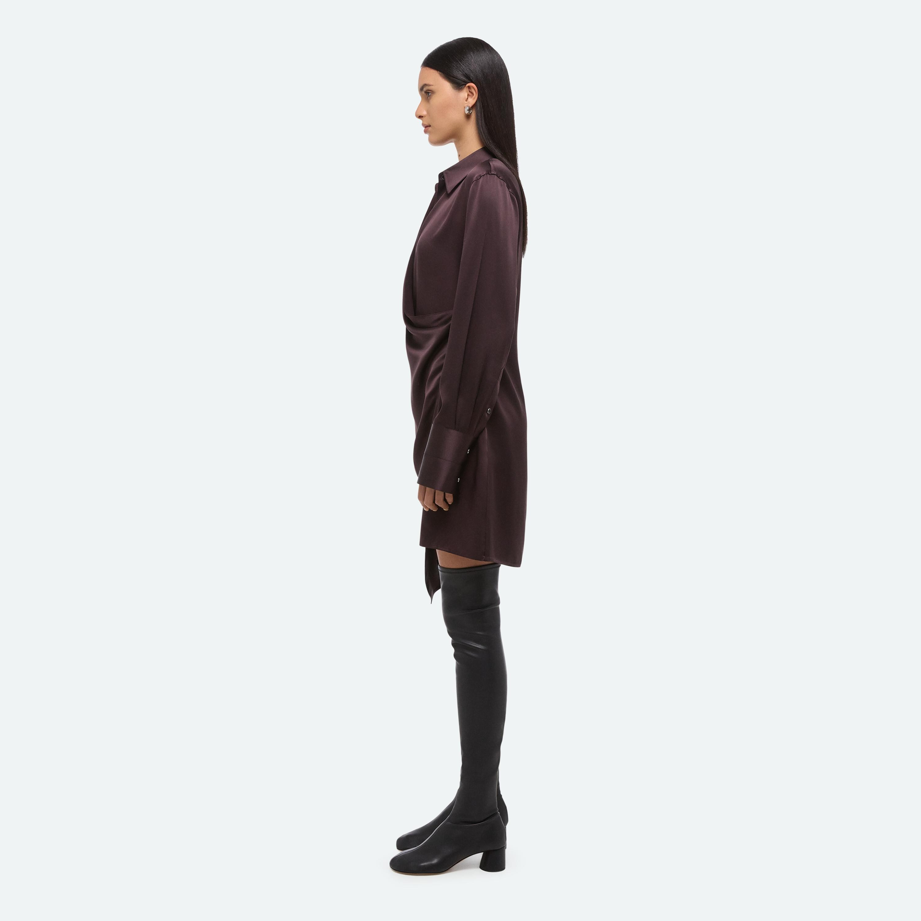 RELAXED WRAP SHIRT DRESS - 4