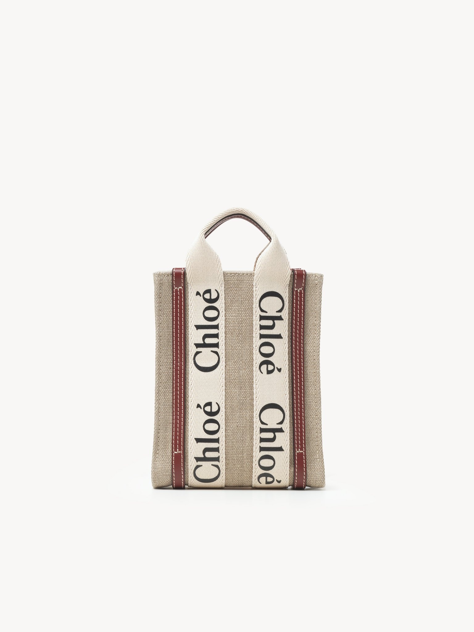 MINI WOODY NORTH SOUTH TOTE BAG IN LINEN - 4