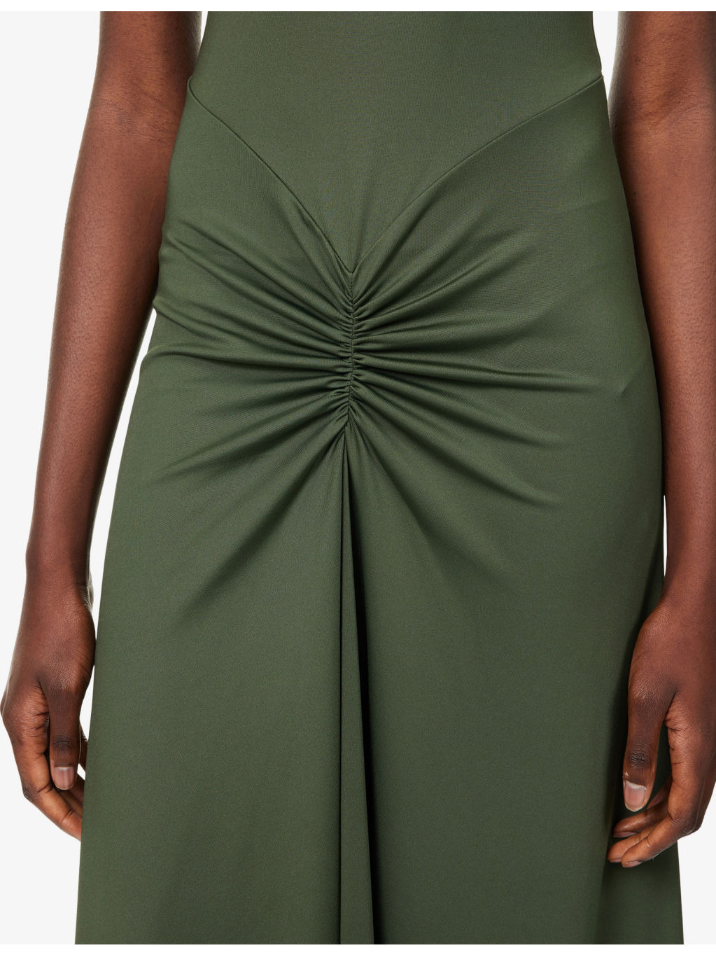 Ruched Short-Sleeves Stretch-Woven Midi Dress - 5