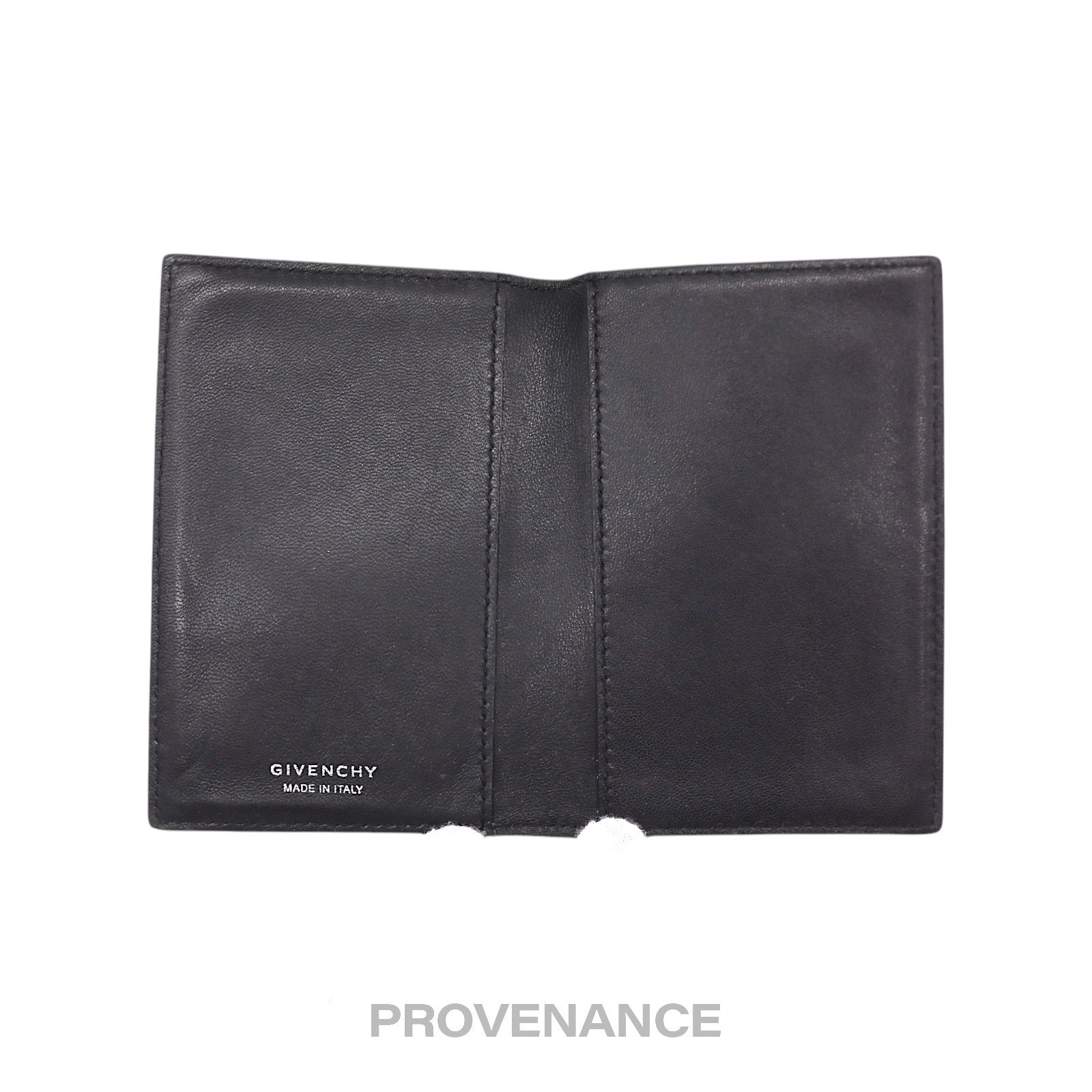 Givenchy Card Holder Wallet - Floral Black Leather - 5