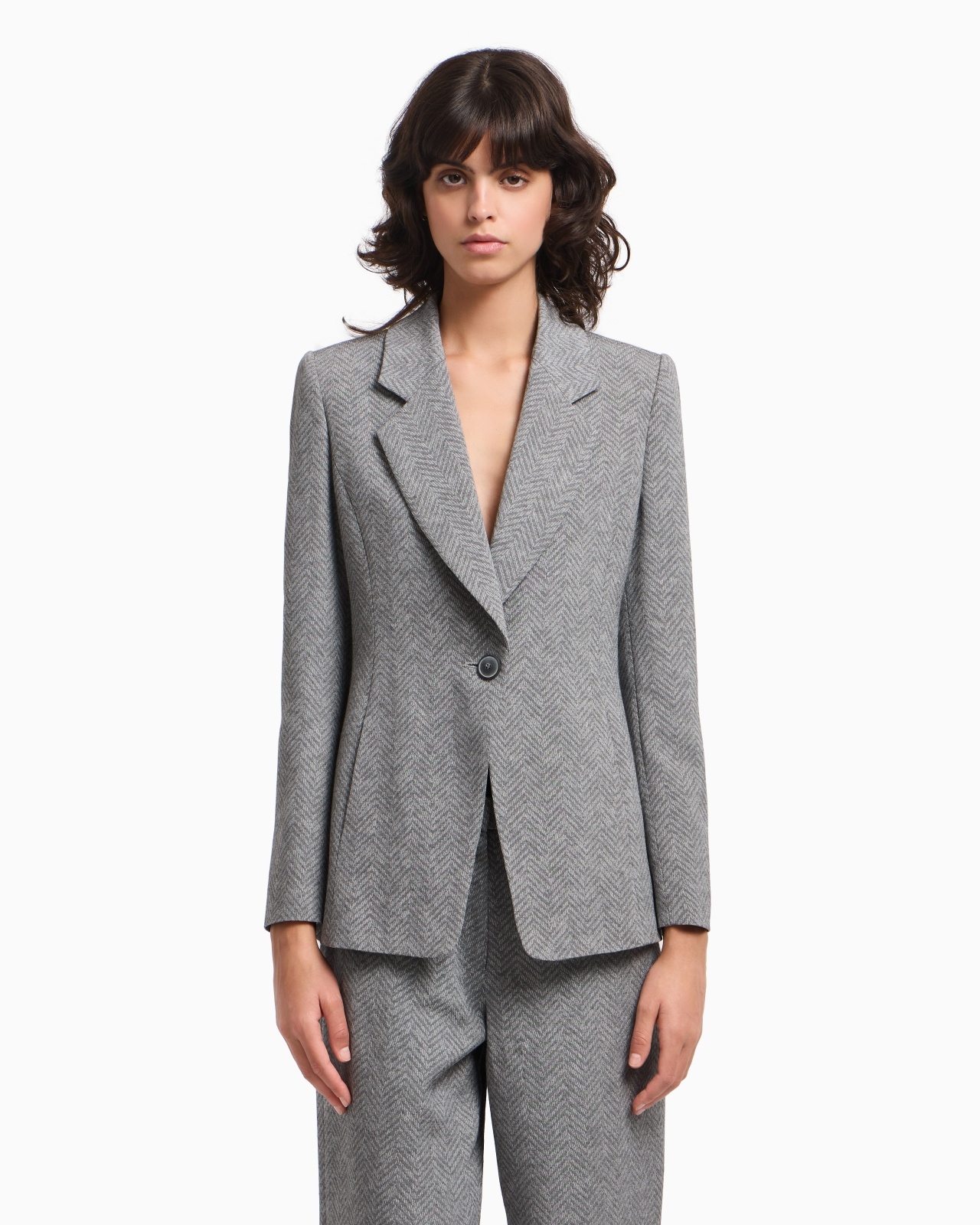 ICON CHEVRON VISCOSE-BLEND SINGLE-BREASTED BLAZER - 4