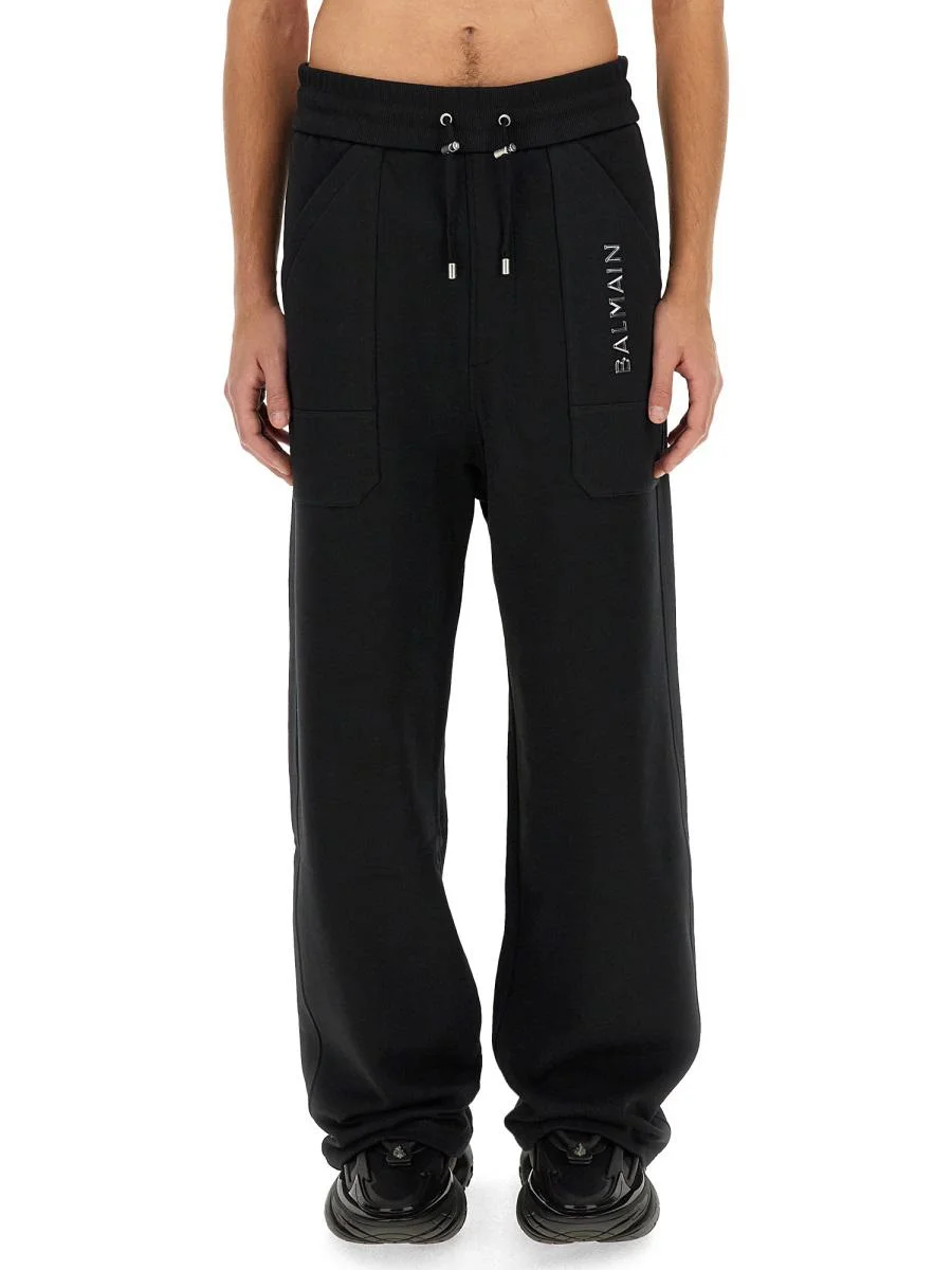 BALMAIN JOGGING PANTS WITH LOGO - 1