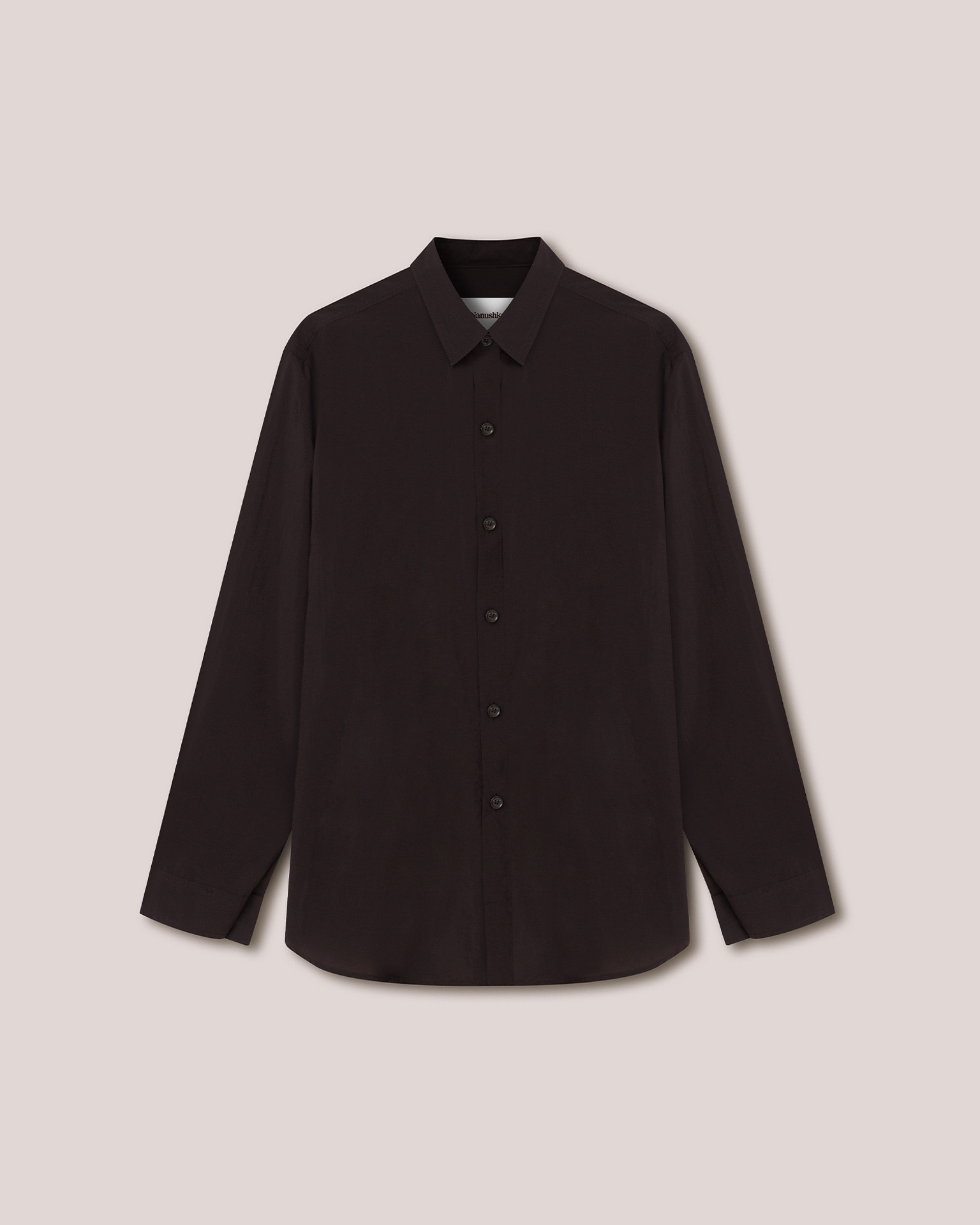 JARI - Washed shirting long-sleeve shirt - Espresso - 1