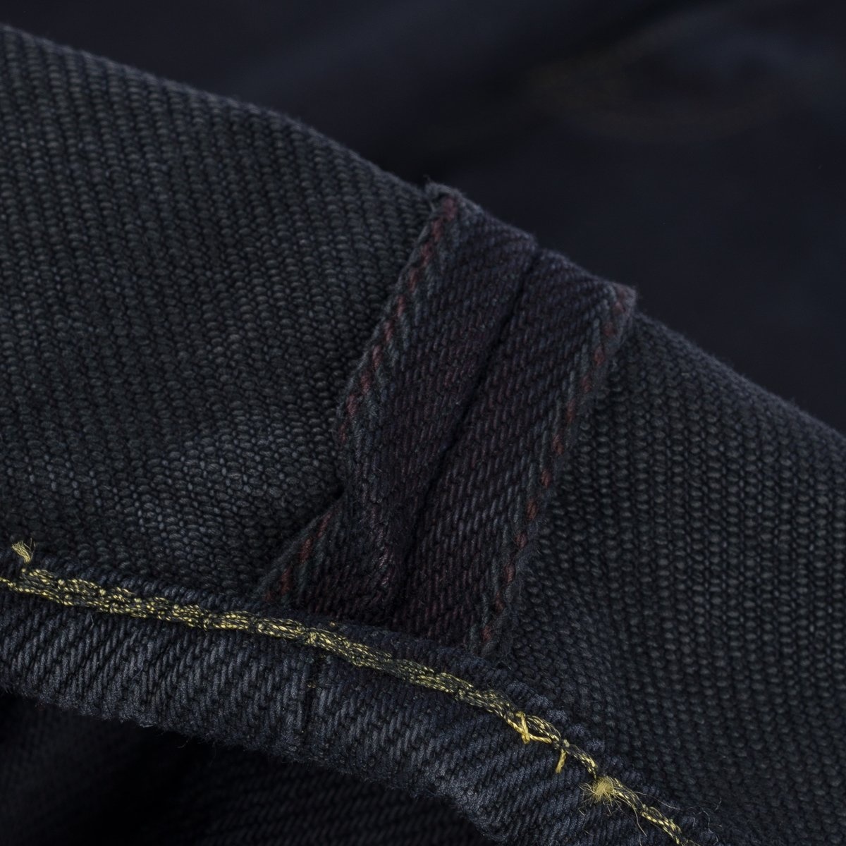 IH-888s-21od 21oz Selvedge Denim Medium/High Rise Tapered Cut Jeans Indigo Overdyed Black - 8