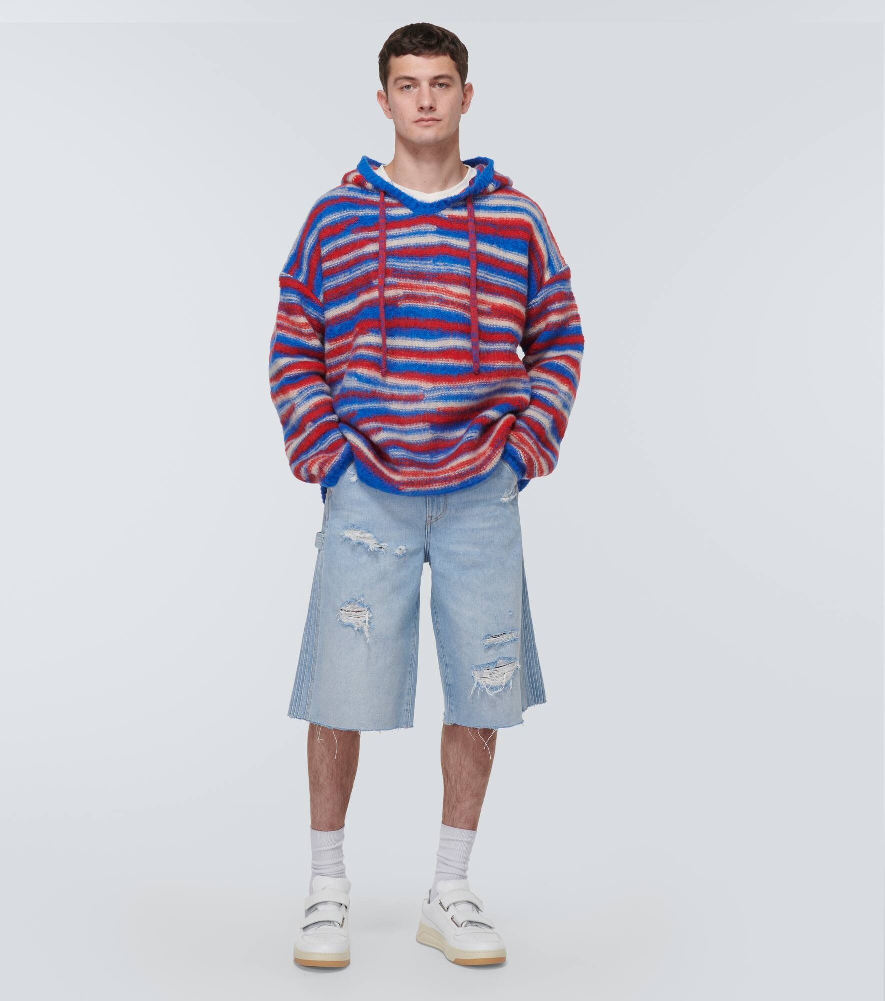 Gradient knitted oversized hoodie - 2