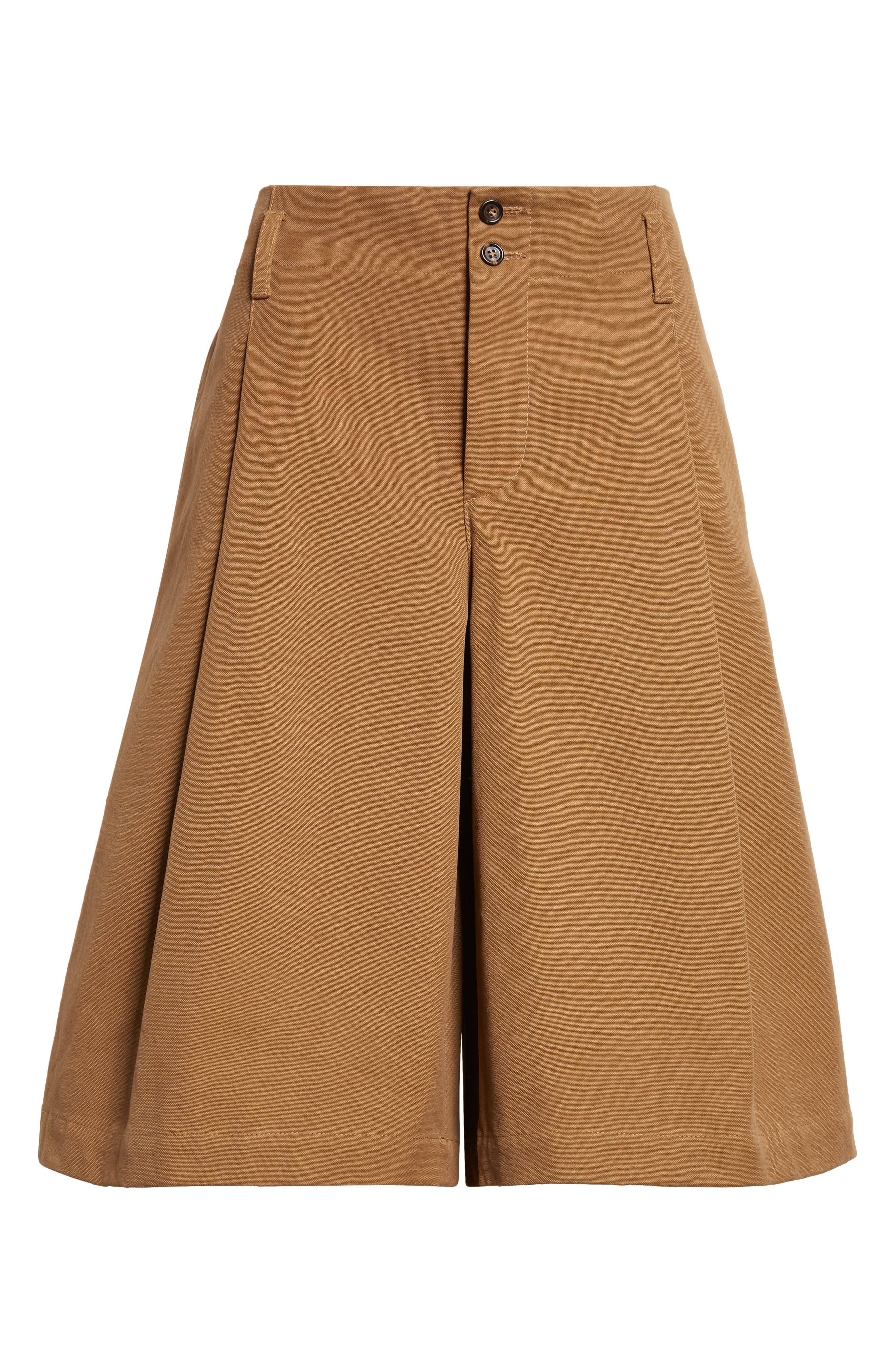 Chloé Garment Dye Organic Cotton Canvas Bermuda Shorts in Mustard Brown at Nordstrom - 6