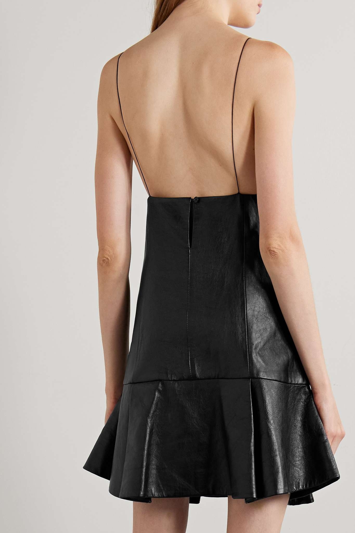Archie pleated leather mini dress - 4