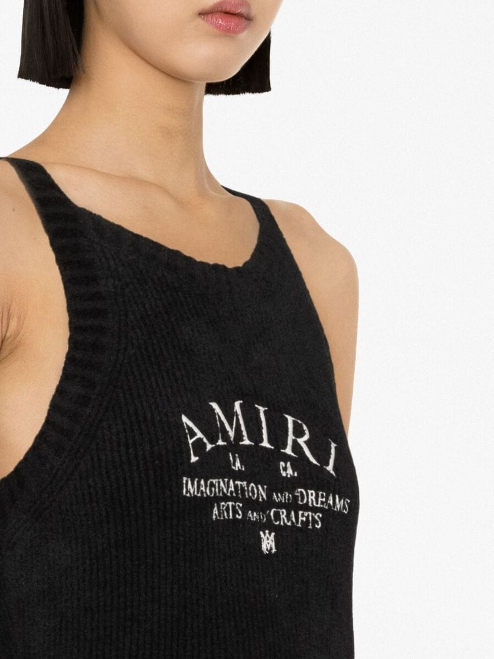 logo-embroidered knitted minidress - 3