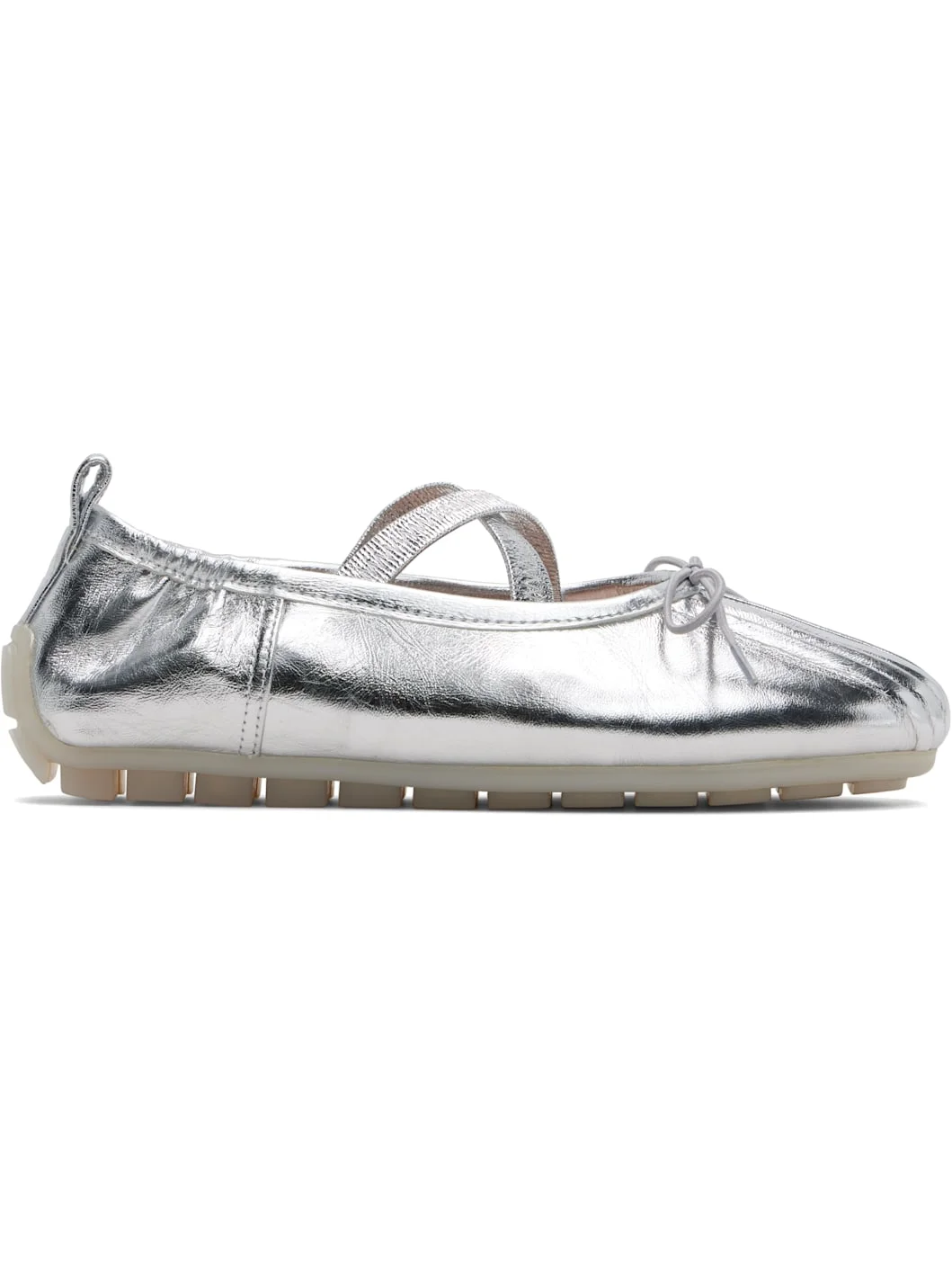 Silver Grip Ballerina Flats - 1