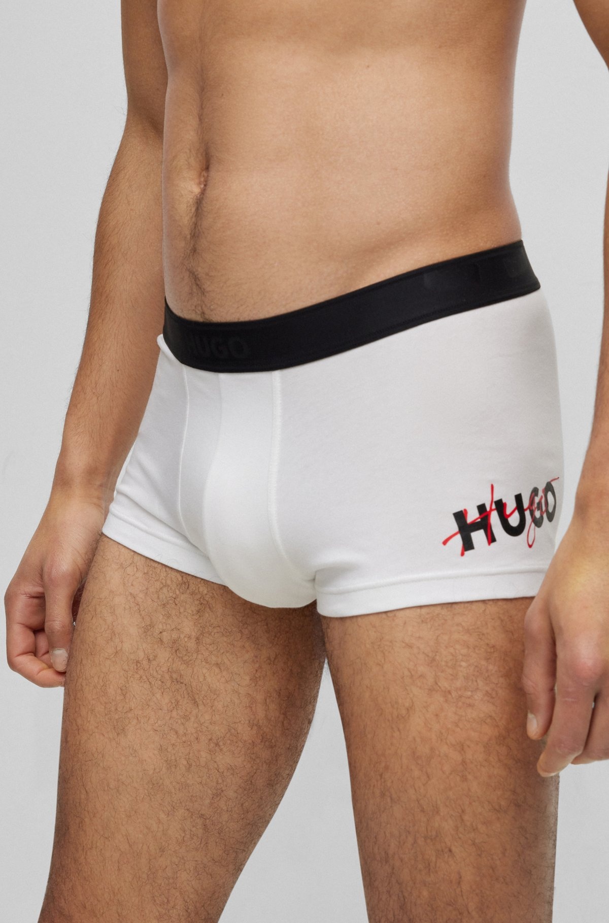 STRETCH-COTTON TRUNKS WITH DOUBLE LOGO WAISTBAND - 4