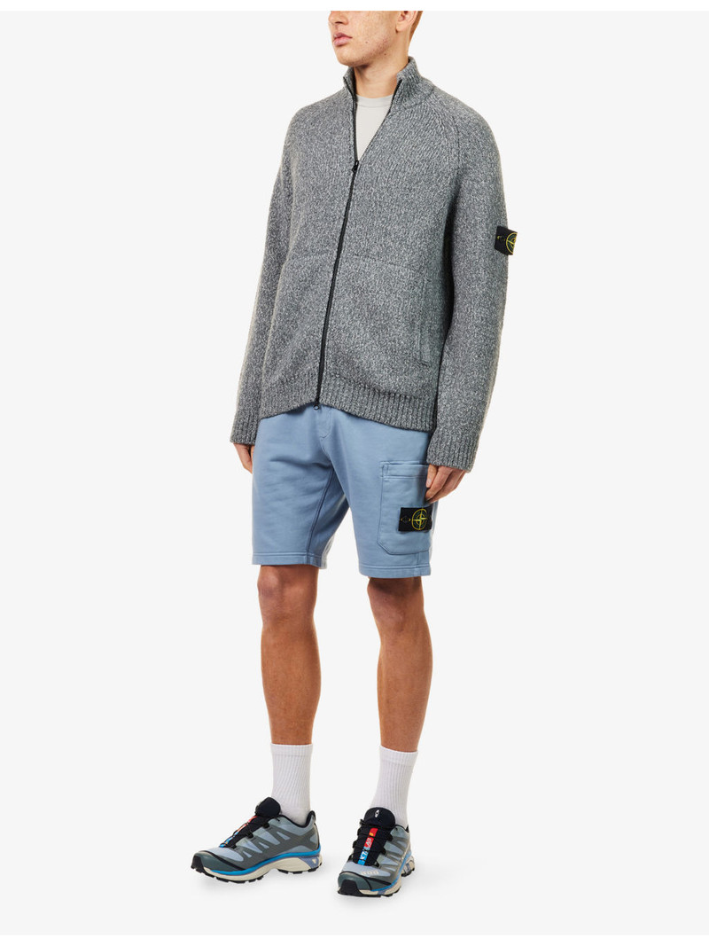 Stone Island Badge Regular-Fit Cotton-Jersey Shorts outlook