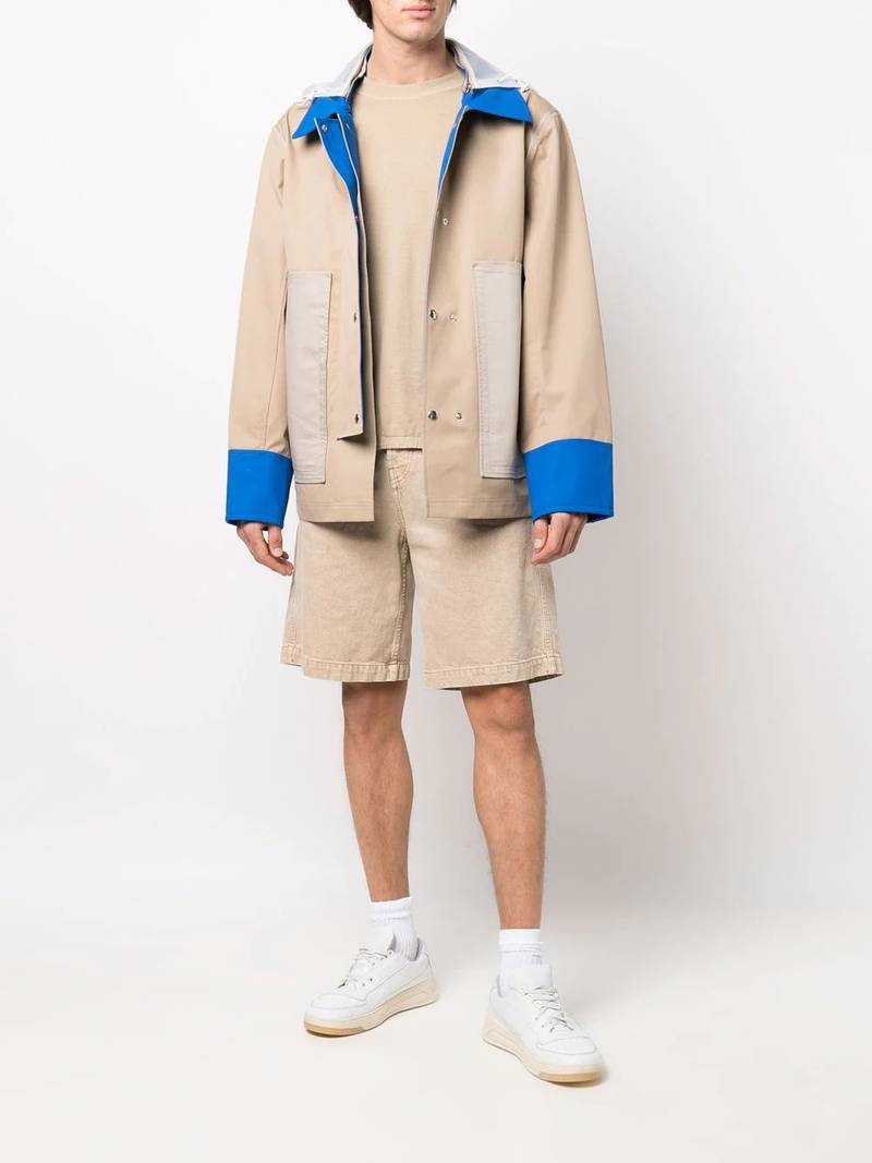 Helmut Lang colour-block single-breasted jacket outlook