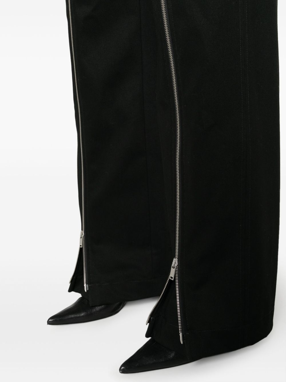 zip-up wide-leg trousers - 5