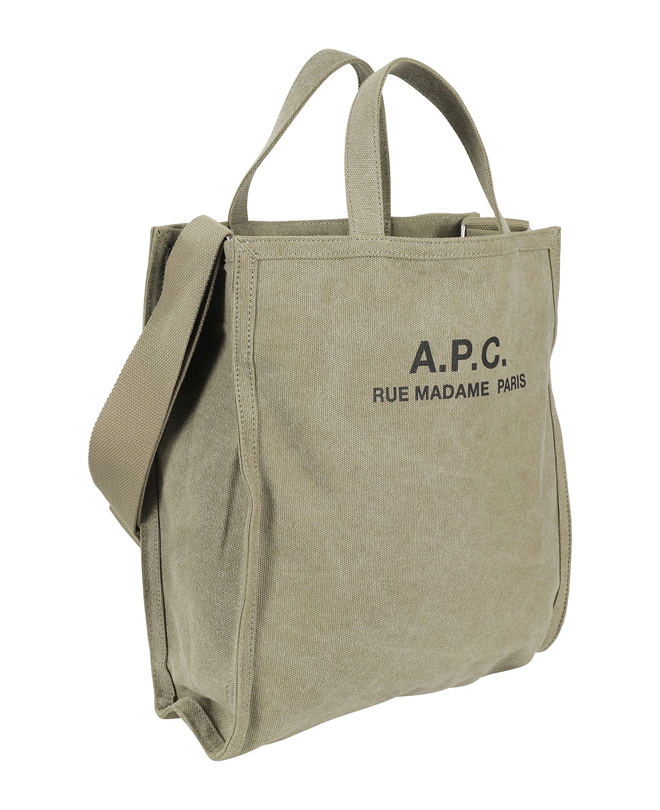 ☆A.P.C.☆ Recuperation Cabas Tote Bag Dark Khaki PSAKQH6131 A.P.C. Cabas Recuperation - Khaki | Garmentory