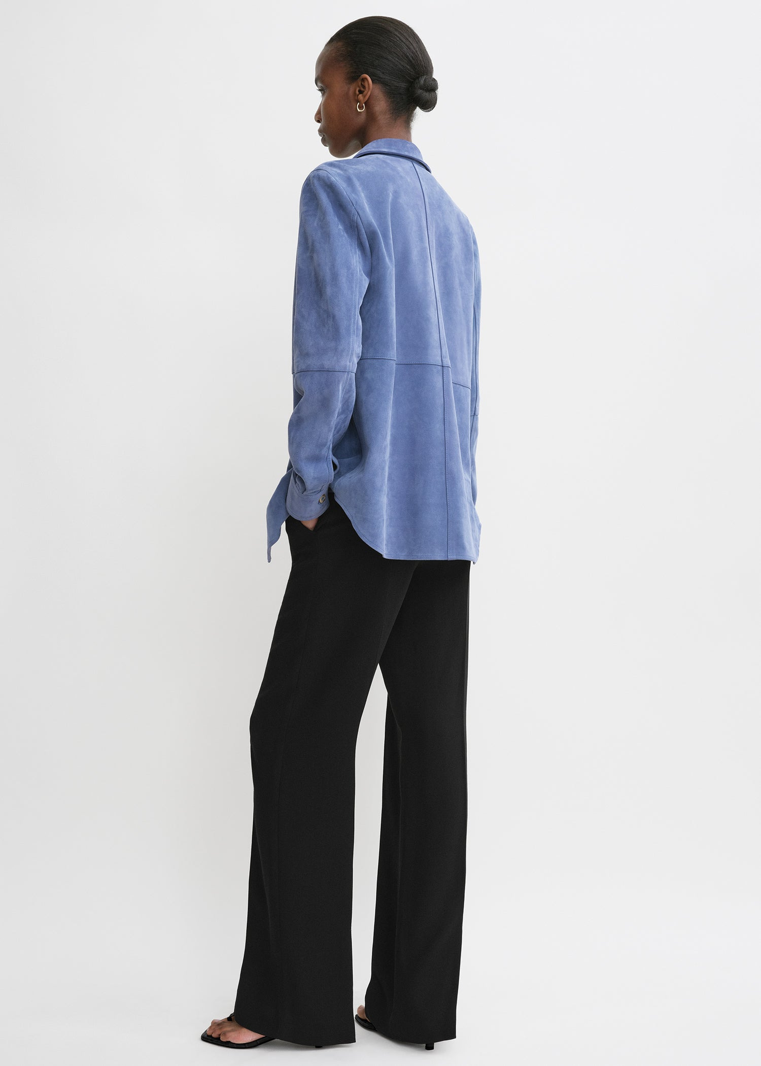 Soft suede shirt vibrant blue - 4