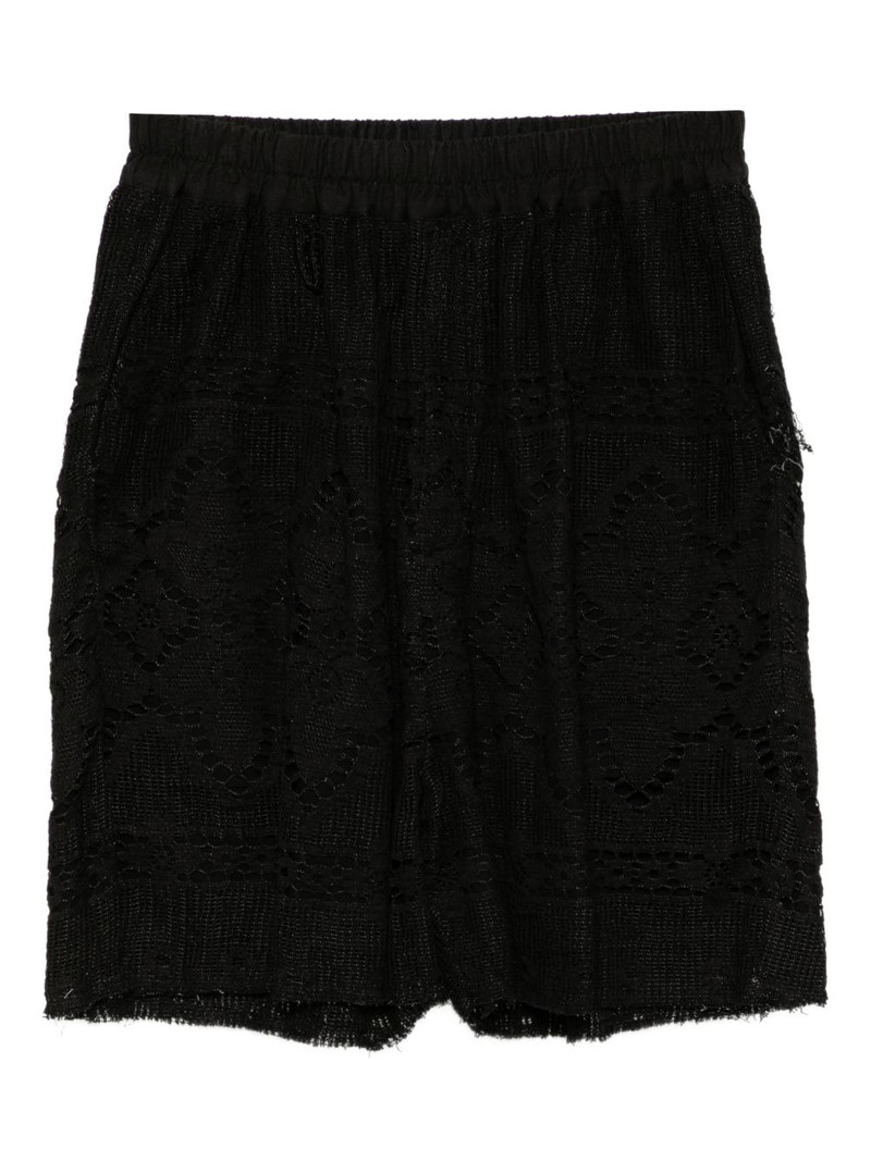 lace-embellished shorts 1