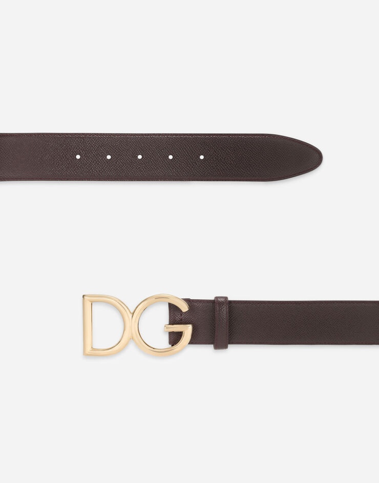 Dauphine calfskin belt with DG logo - 2