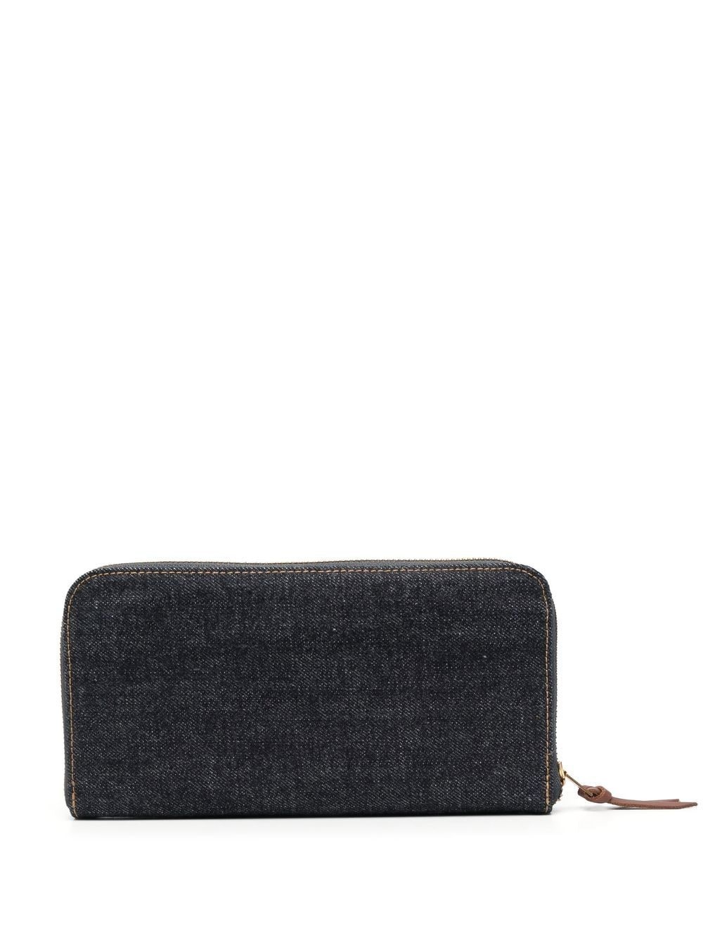 logo-plaque denim wallet - 2