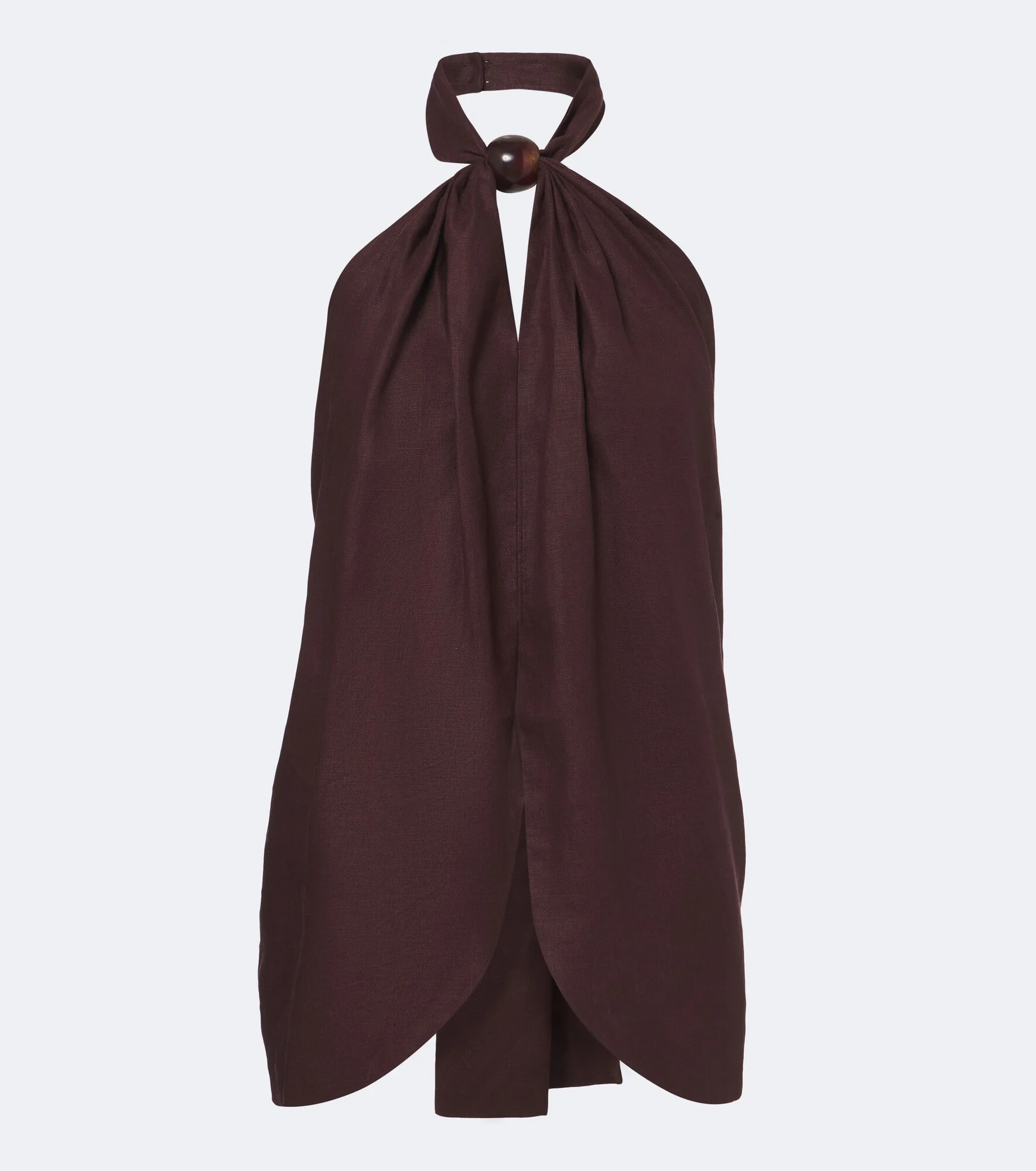 Biba halterneck open-back linen top - 1