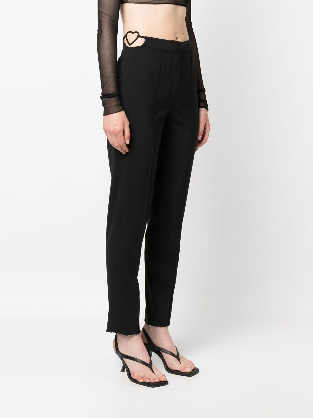 cut-out detailing slim-fit trousers - 3