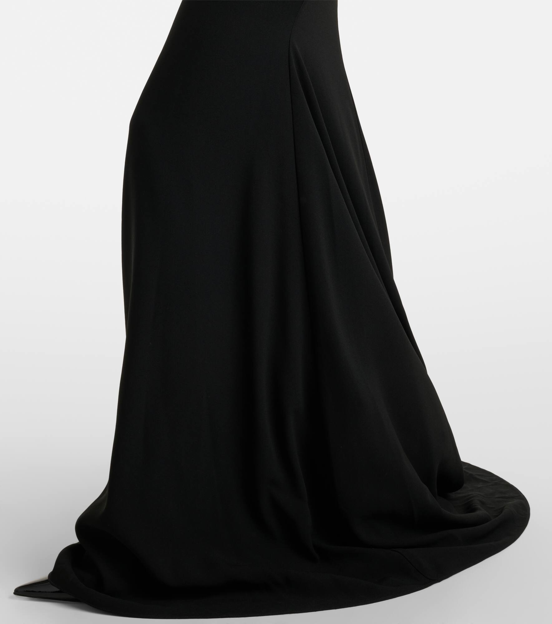 Draped one-shoulder crêpe gown - 5